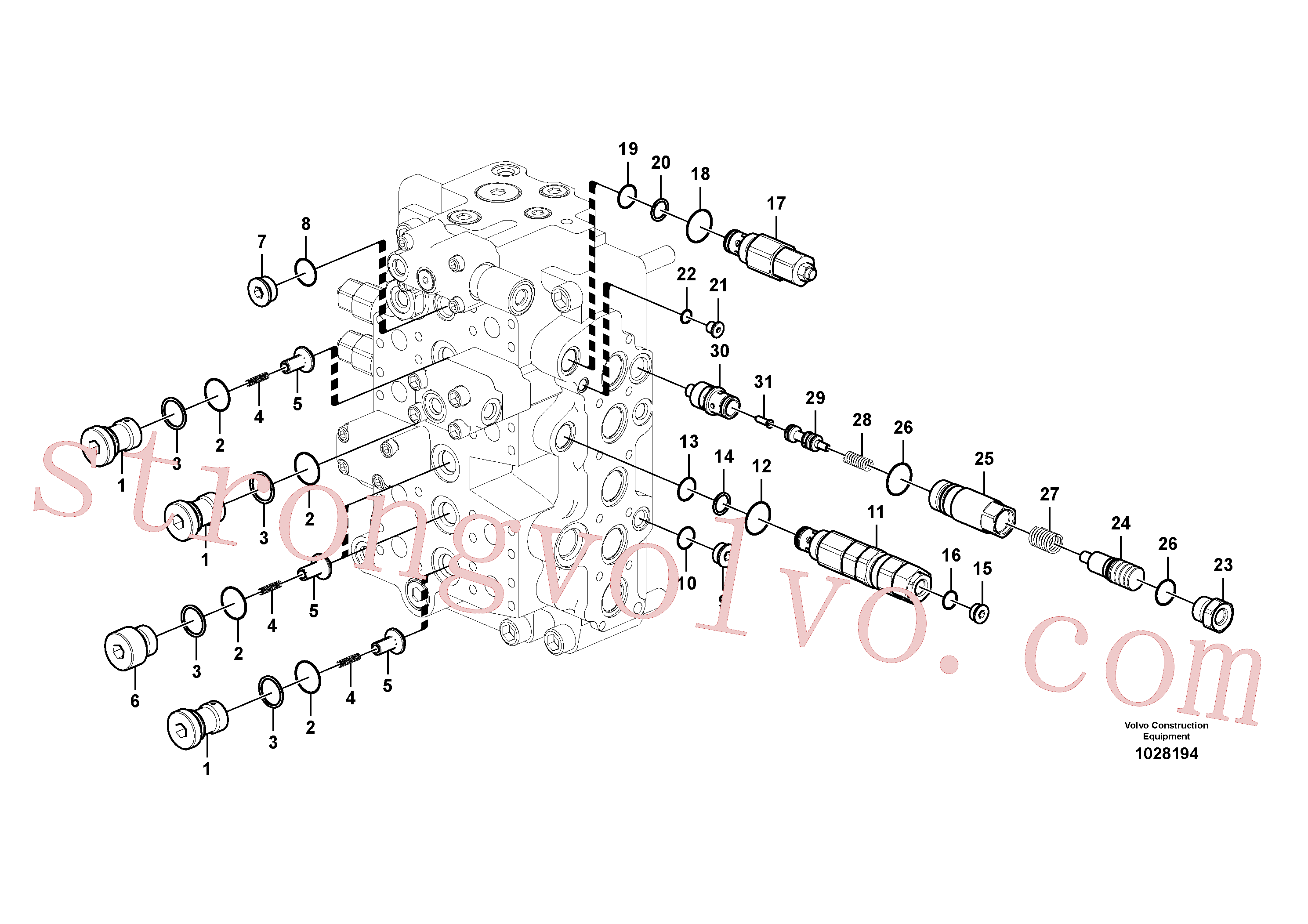 VOE14552383 Volvo Válvula mestra de comando(1028194 Montagem)