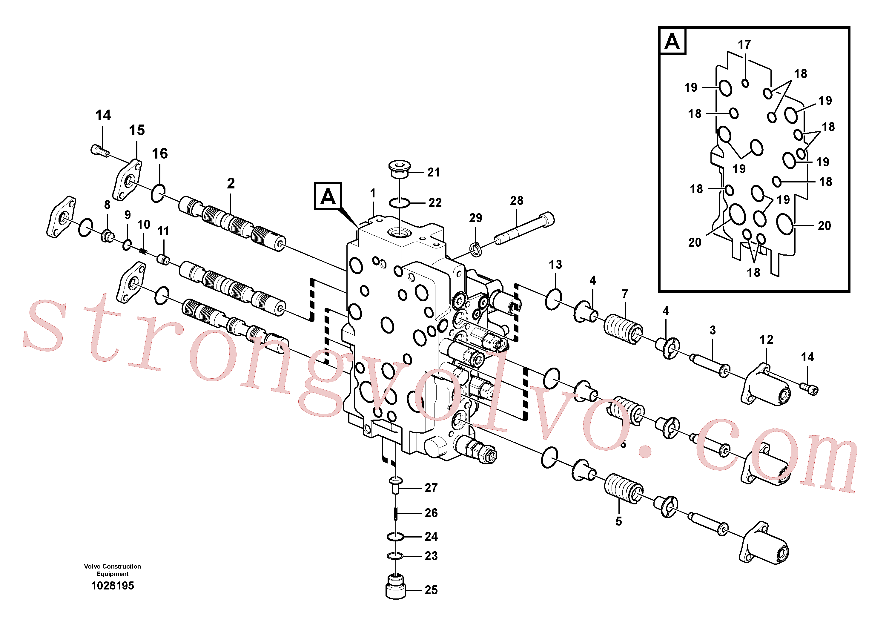 VOE14570621 Volvo Válvula mestra de comando(1028195 Montagem)