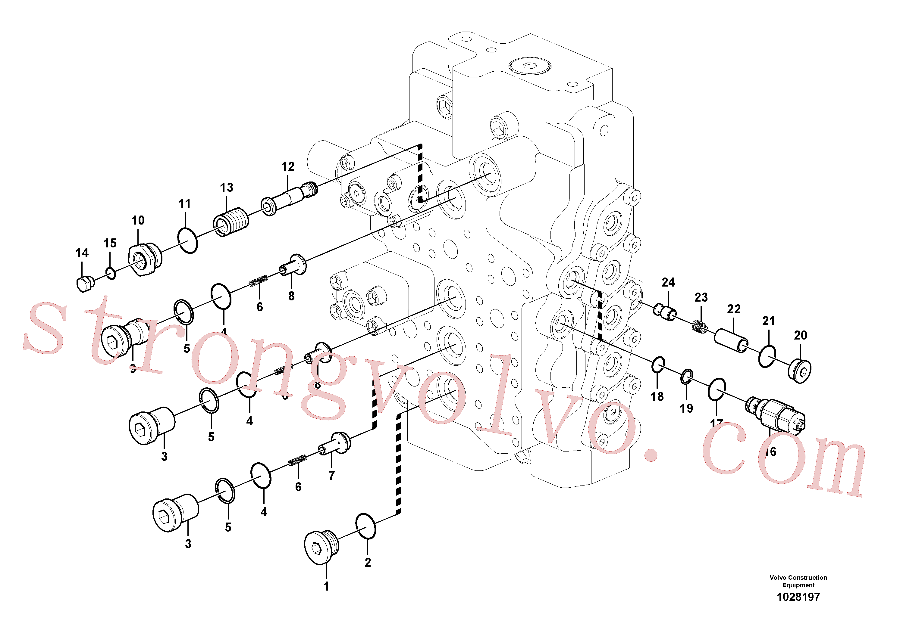 VOE14552450 Volvo Válvula mestra de comando(1028197 Montagem)
