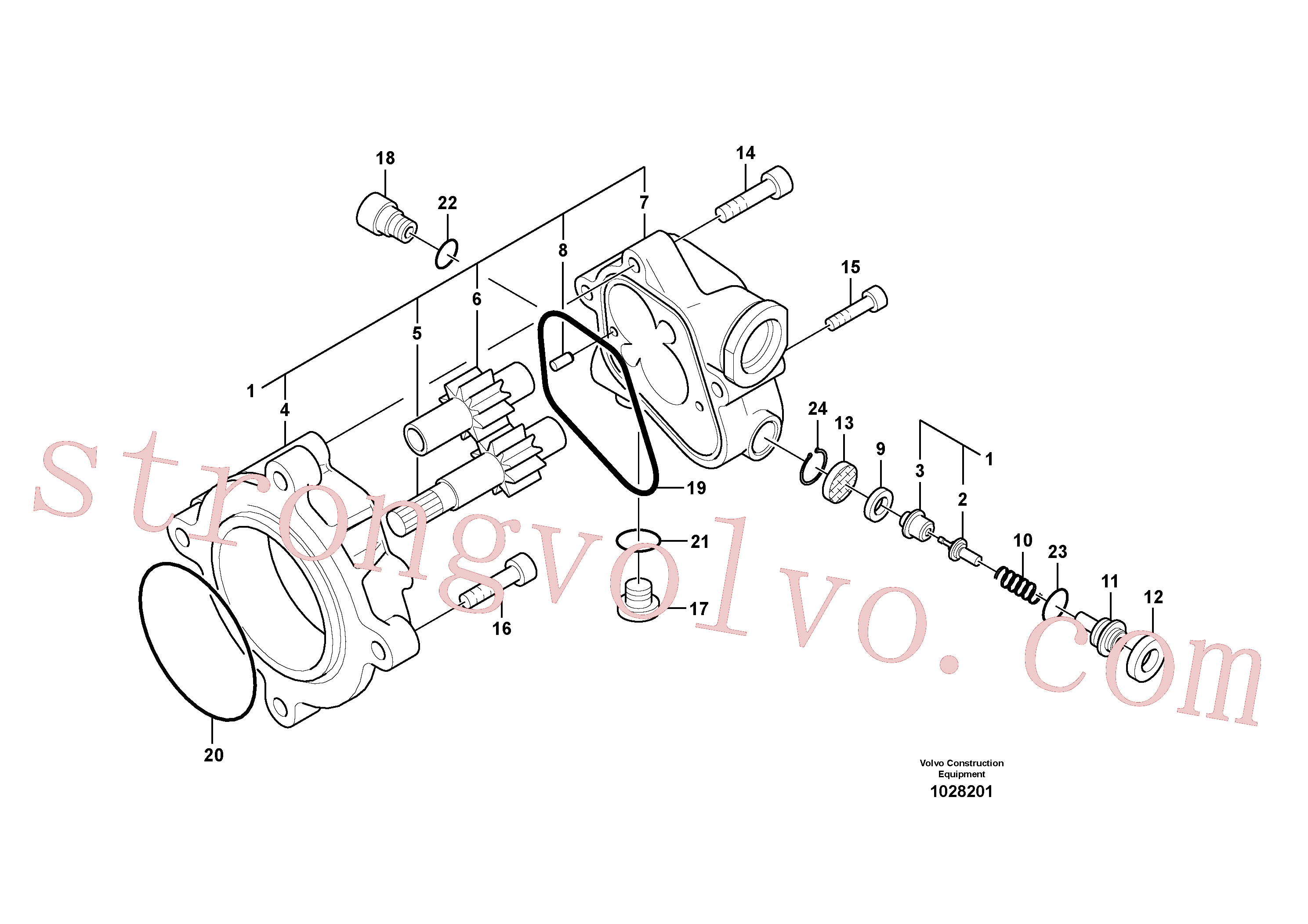 SA8230-26250 Volvo Bomba da engrenagem hidráulica(1028201 Montagem)