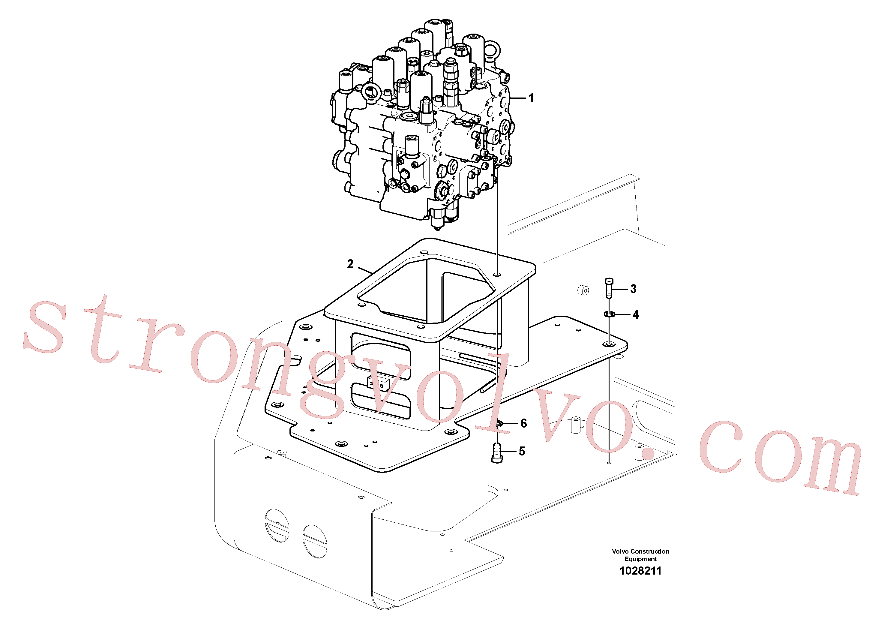 VOE14627385 Volvo Válvula de comando com acessórios.(1028211 Montagem)