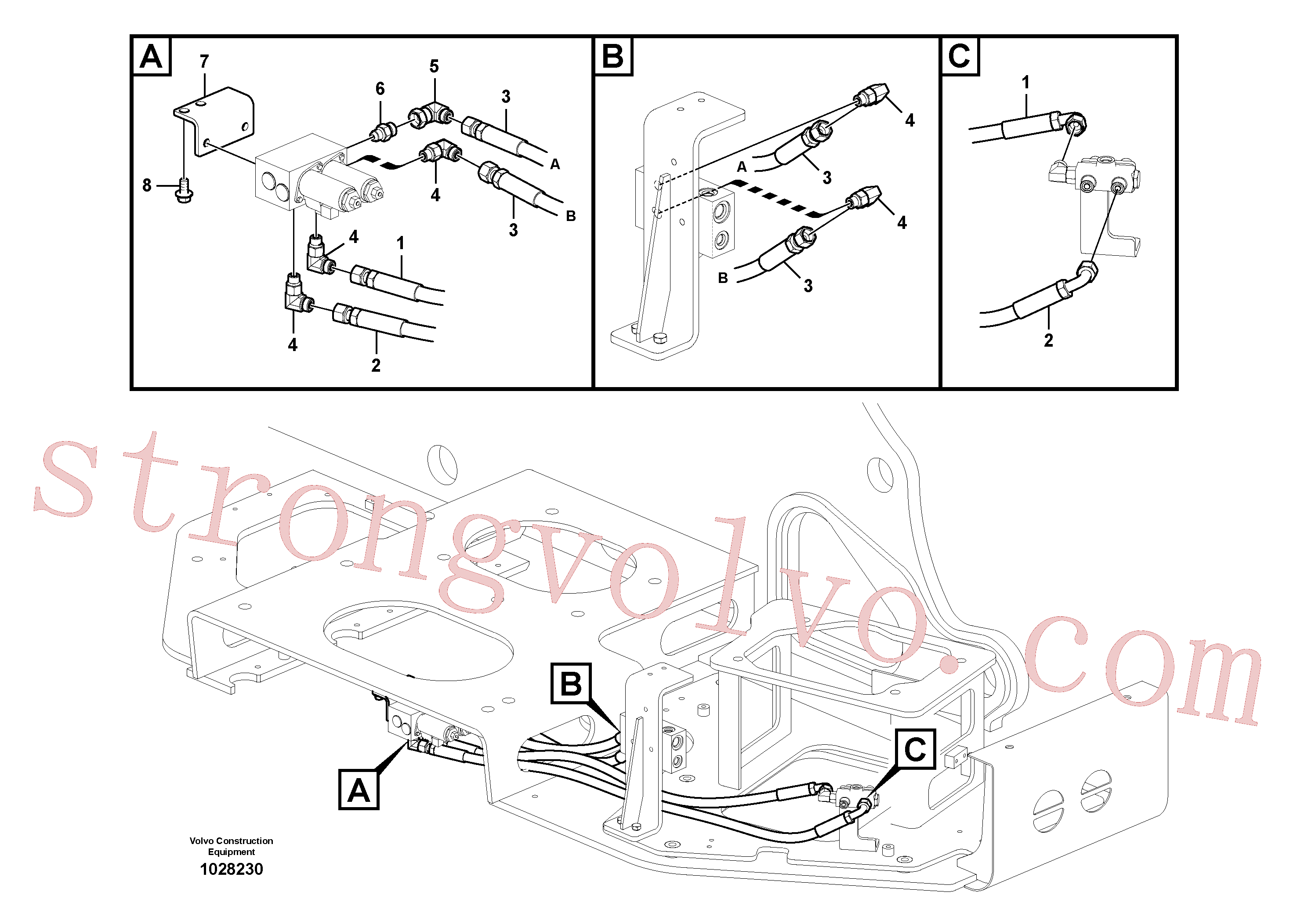 VOE14553898 Volvo Sistema servomotor, martelo e corte(1028230 Montagem)