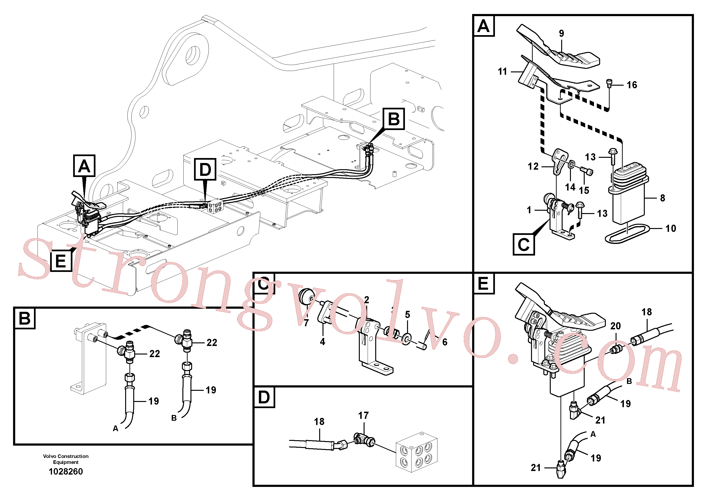 VOE15008433 Volvo Sistema servomotor, martelo e corte(1028260 Montagem)