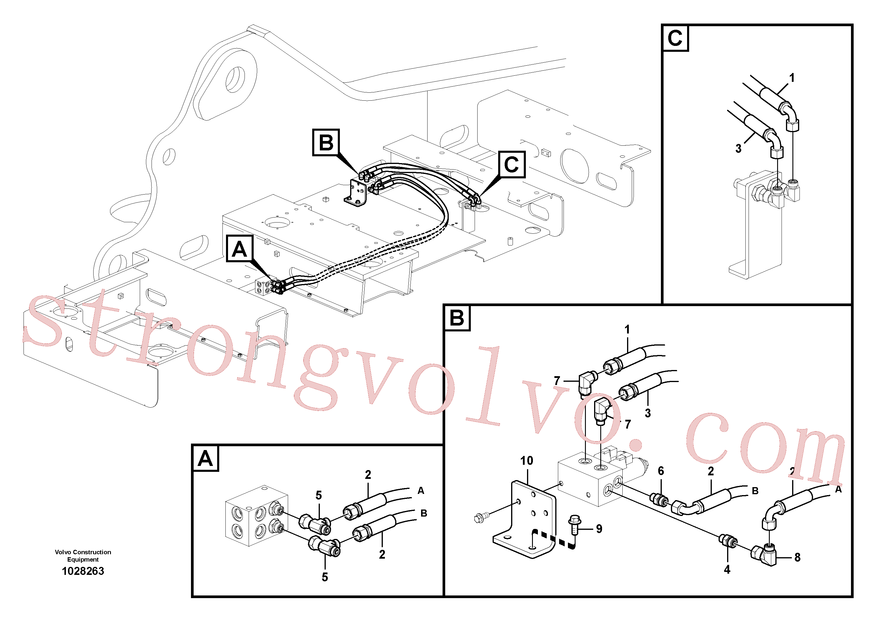 China Made VOE14549387 Suporte Volvo Acessórios para escavadeira