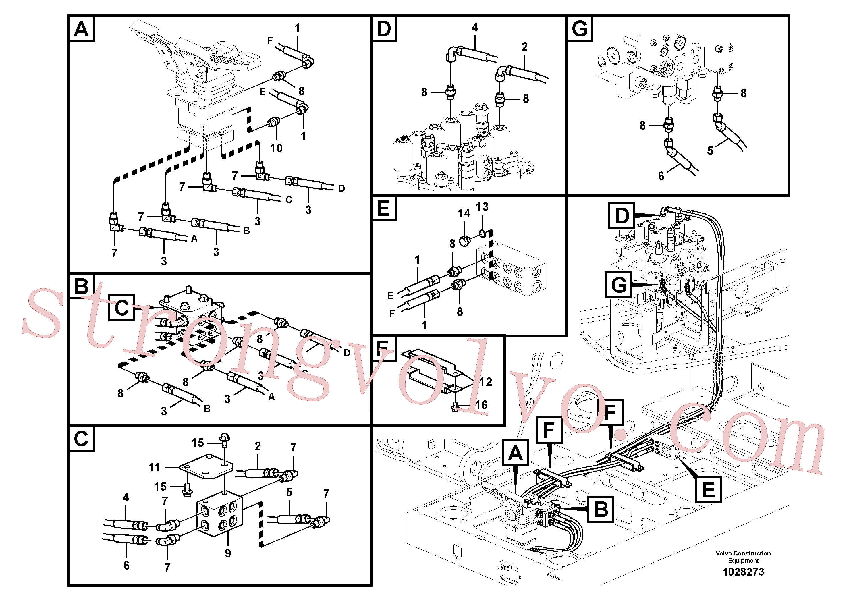 VOE938070 Volvo Sistema servomotor, válvula de comando para pedal da válvula de comando(1028273 Montagem)
