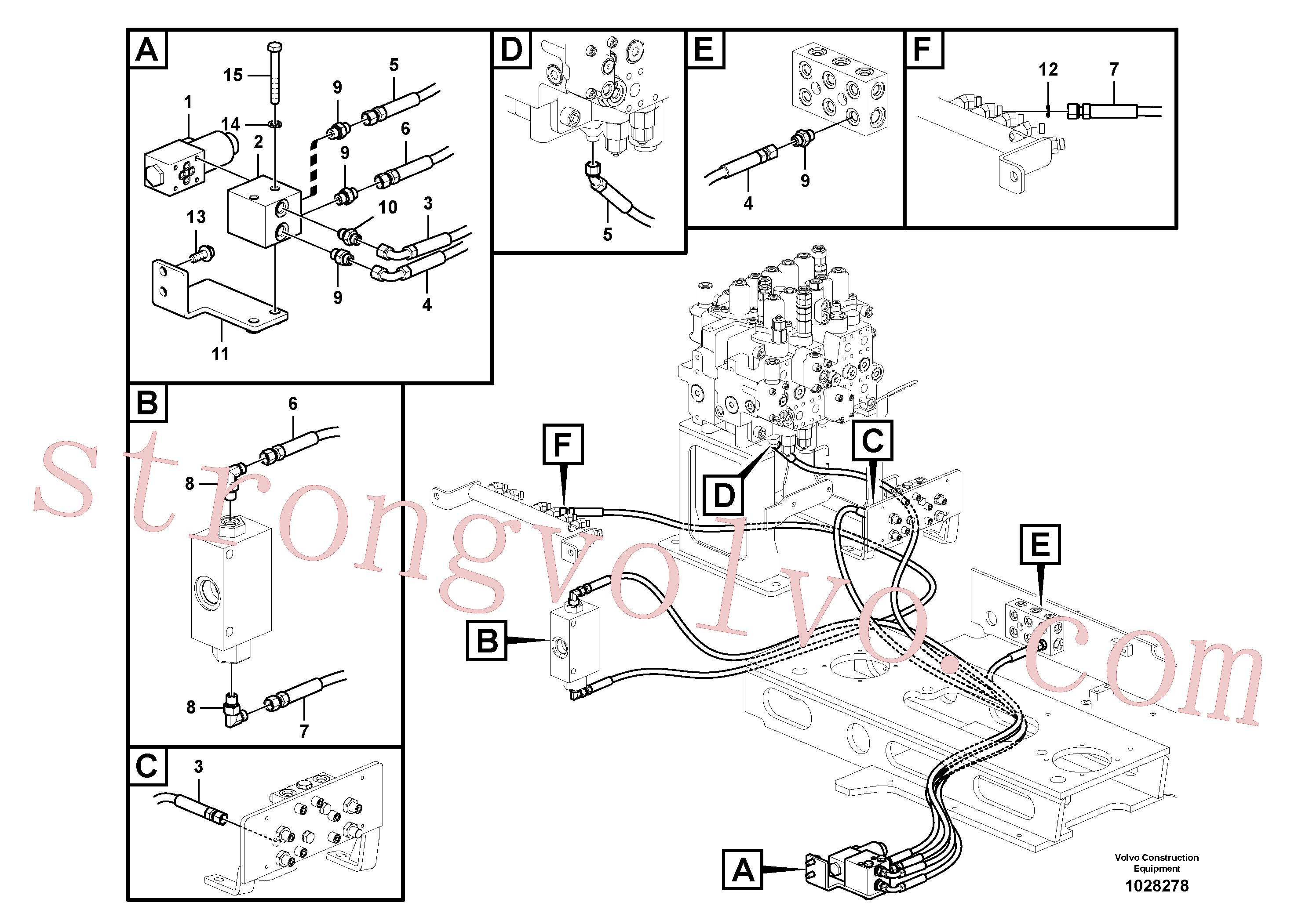 VOE937578 Volvo Sistema servomotor, válvula de comando para válvula solenóide(1028278 Montagem)