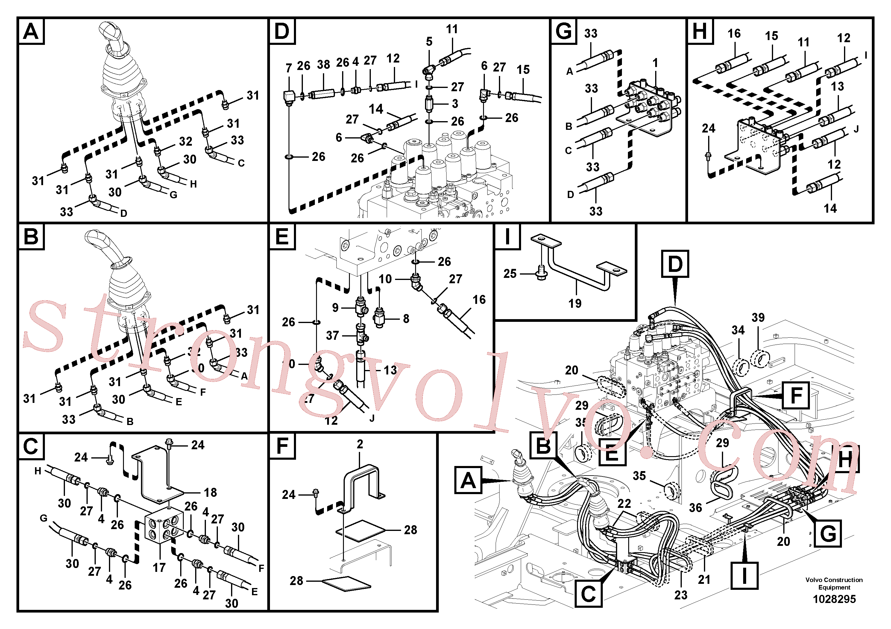 VOE14531097 Volvo Sistema servomotor, válvula de comando para válvula de comando à distância(1028295 Montagem)