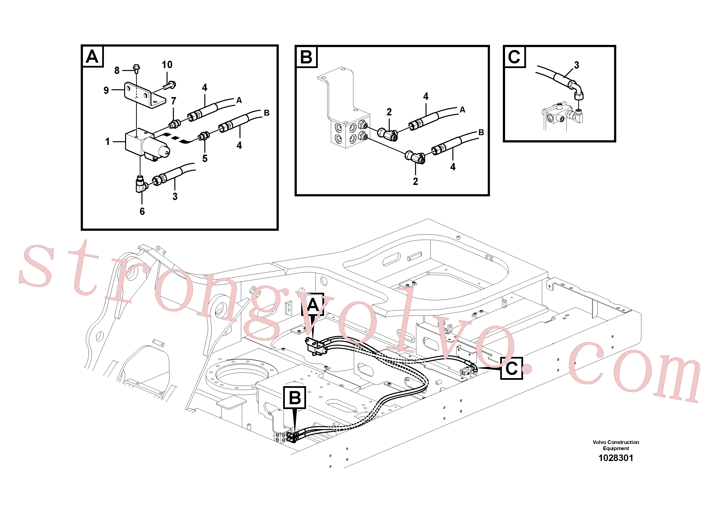 VOE14573094 Volvo Sistema servomotor, martelo e corte(1028301 Montagem)