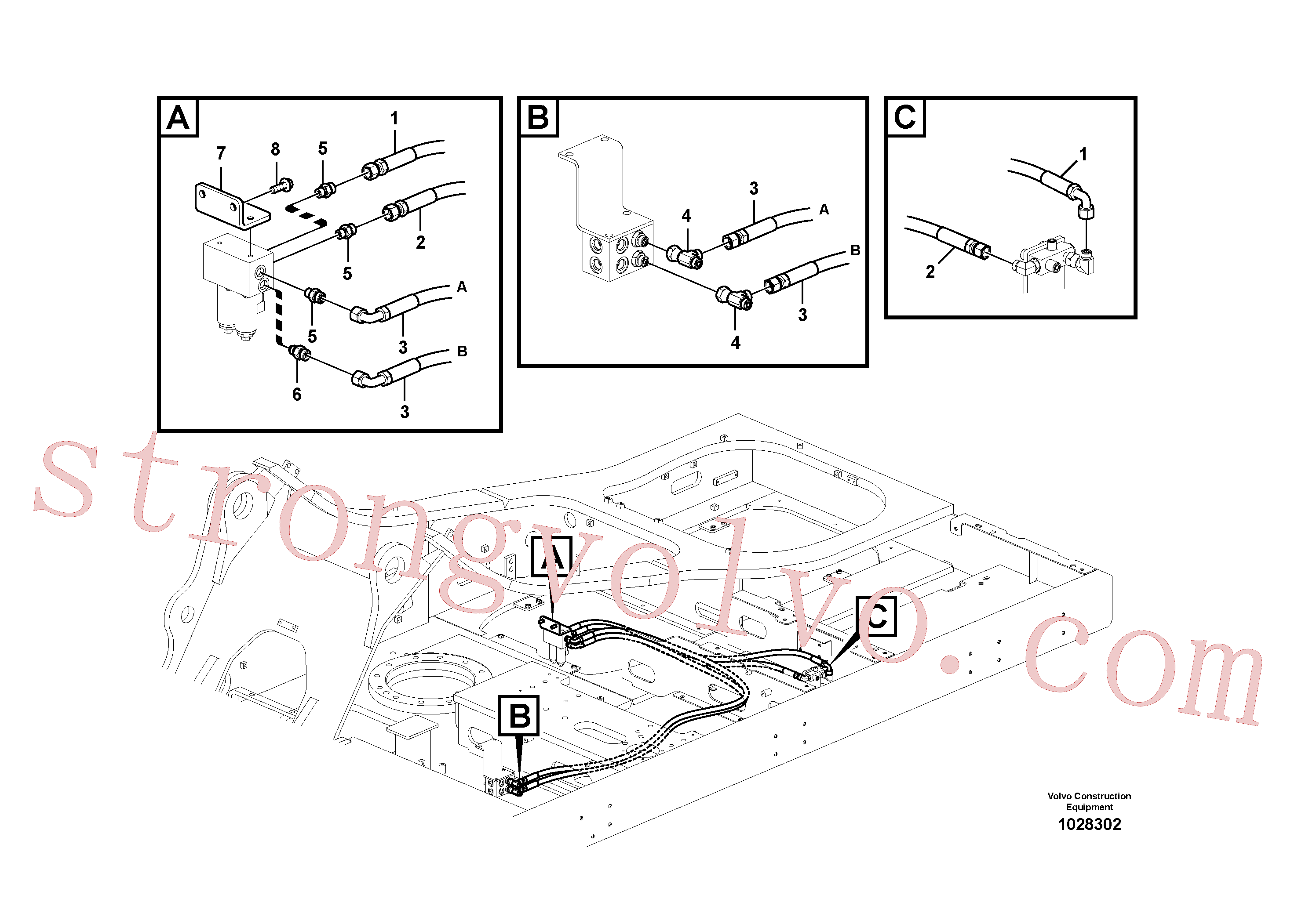 VOE14573094 Volvo Sistema servomotor, martelo e corte(1028302 Montagem)