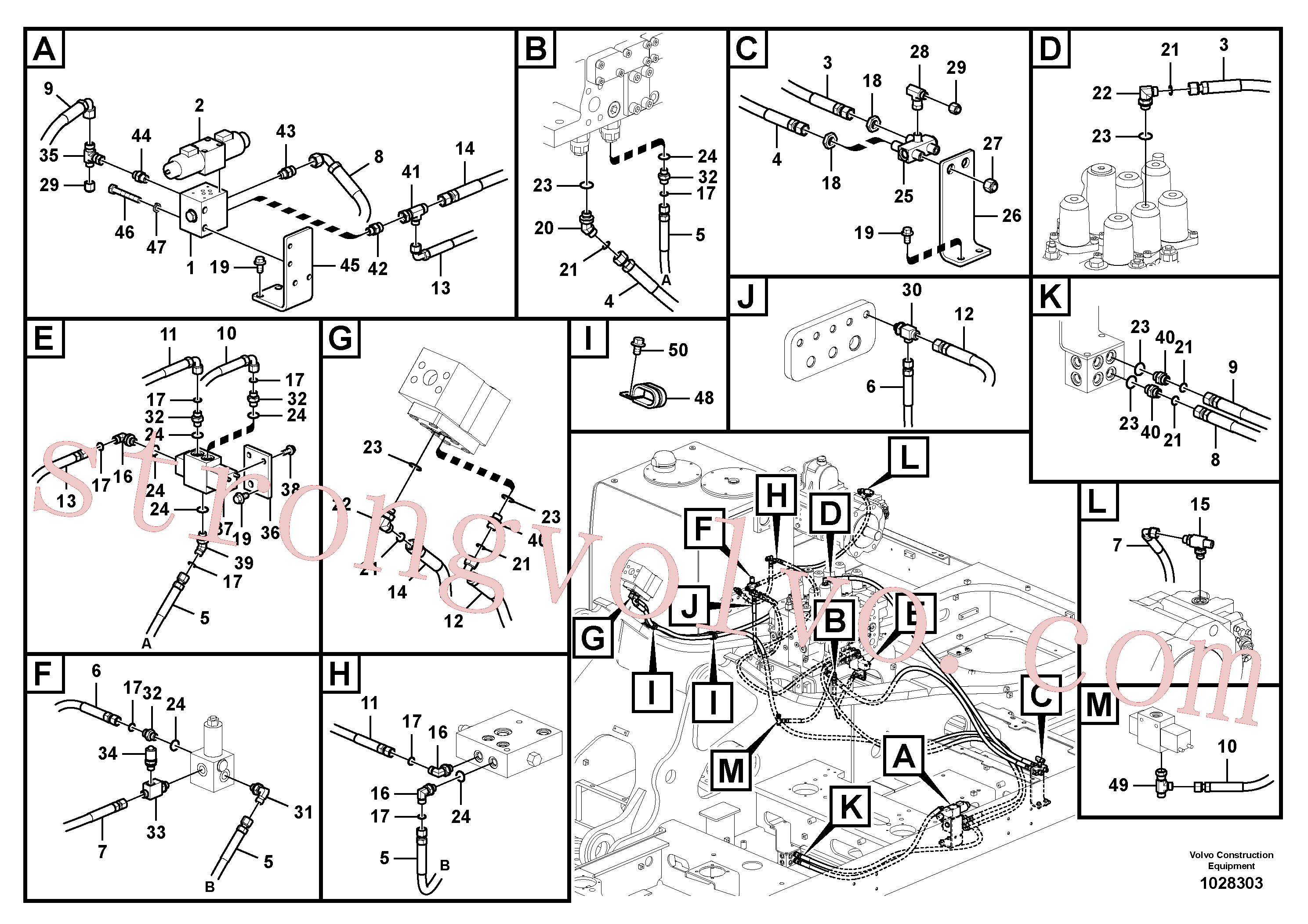 VOE14538786 Volvo Sistema servomotor, martelo e corte(1028303 Montagem)
