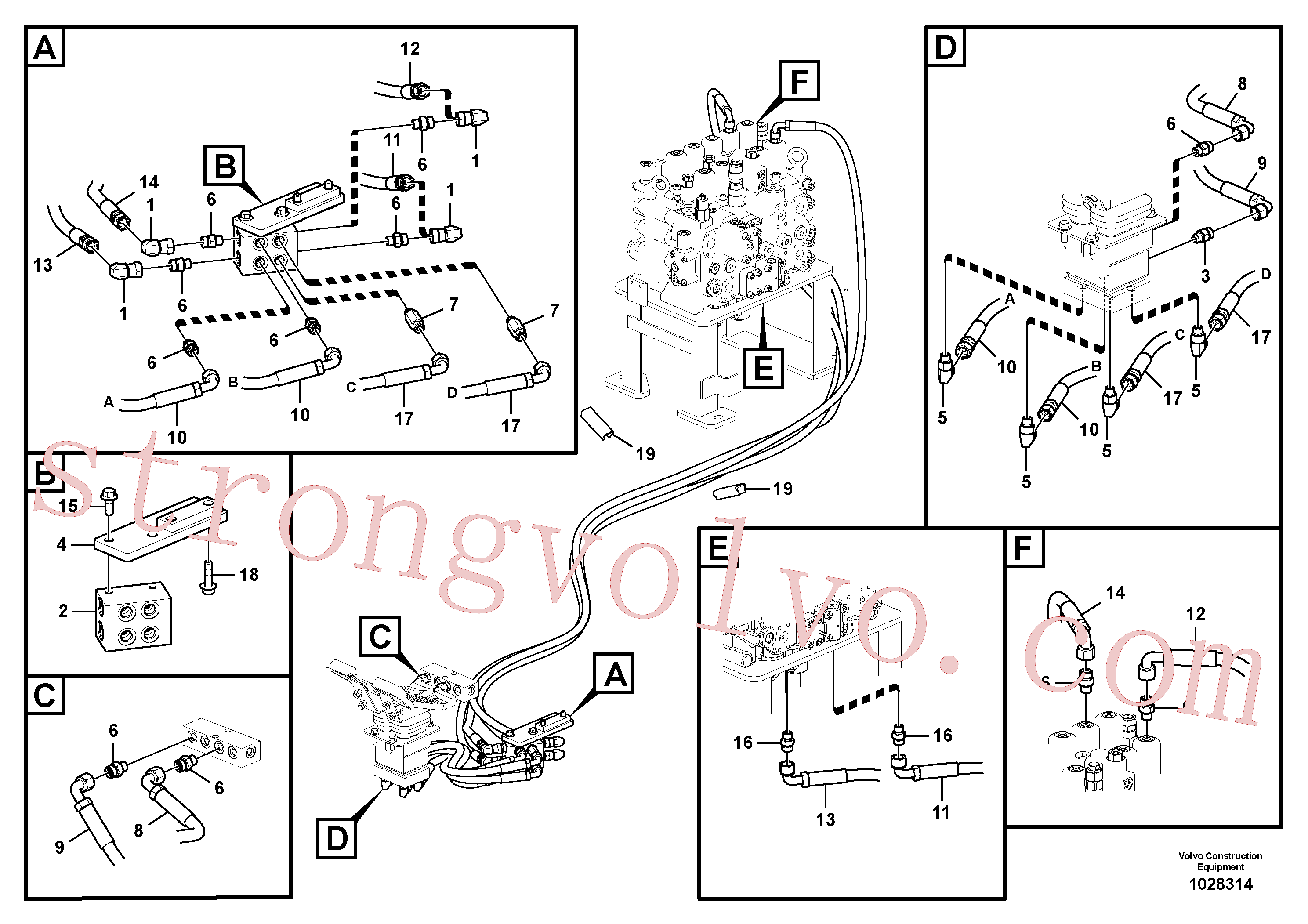 VOE937229 Volvo Sistema servomotor, válvula de comando para pedal da válvula de comando(1028314 Montagem)
