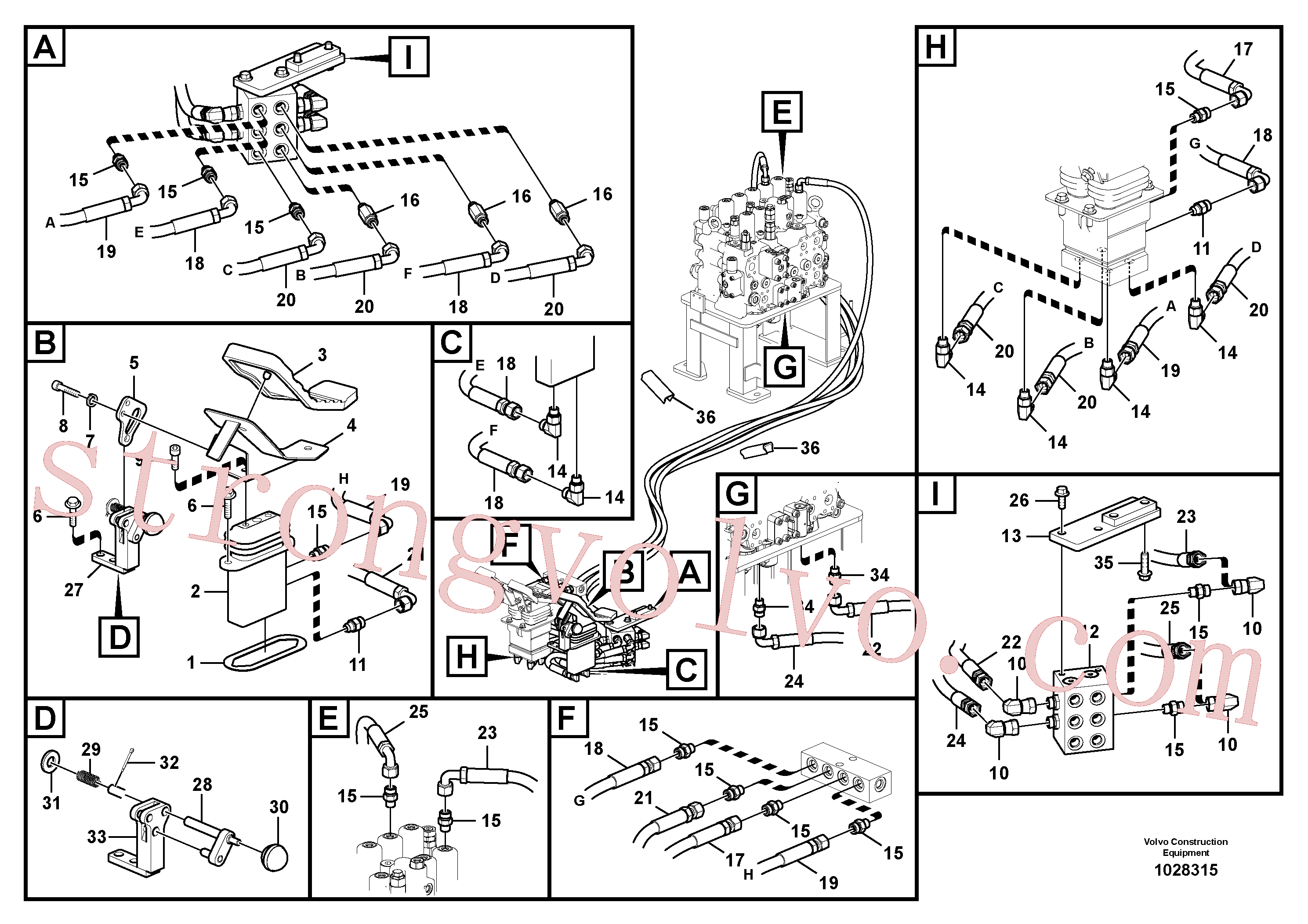 VOE14549559 Volvo Sistema servomotor, válvula de comando para pedal da válvula de comando(1028315 Montagem)