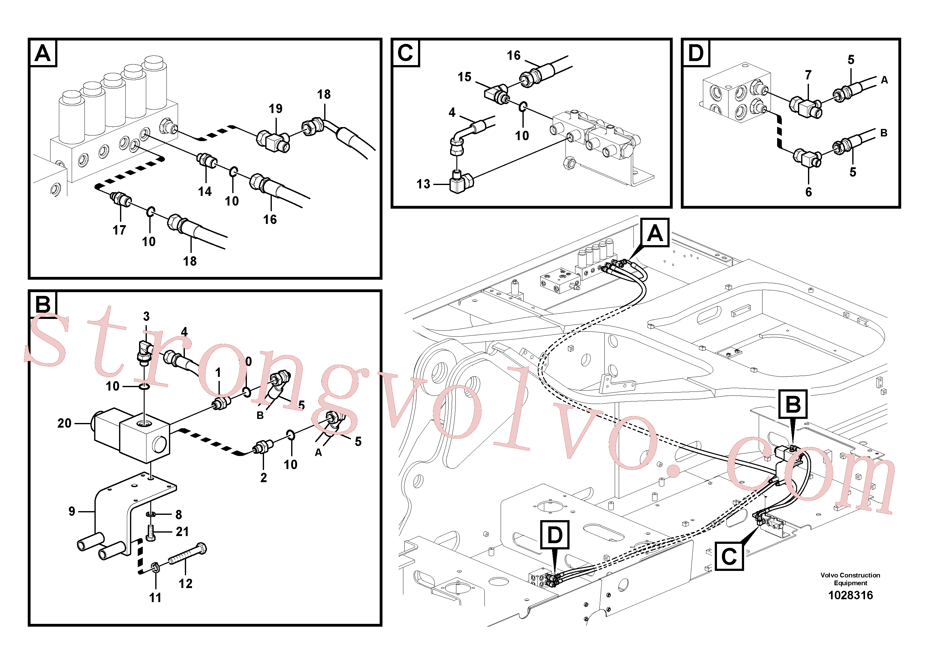 SA9451-03280 Volvo Hidráulica de serviço, martelo e cortador para fluxo da bomba principal(1028316 Montagem)