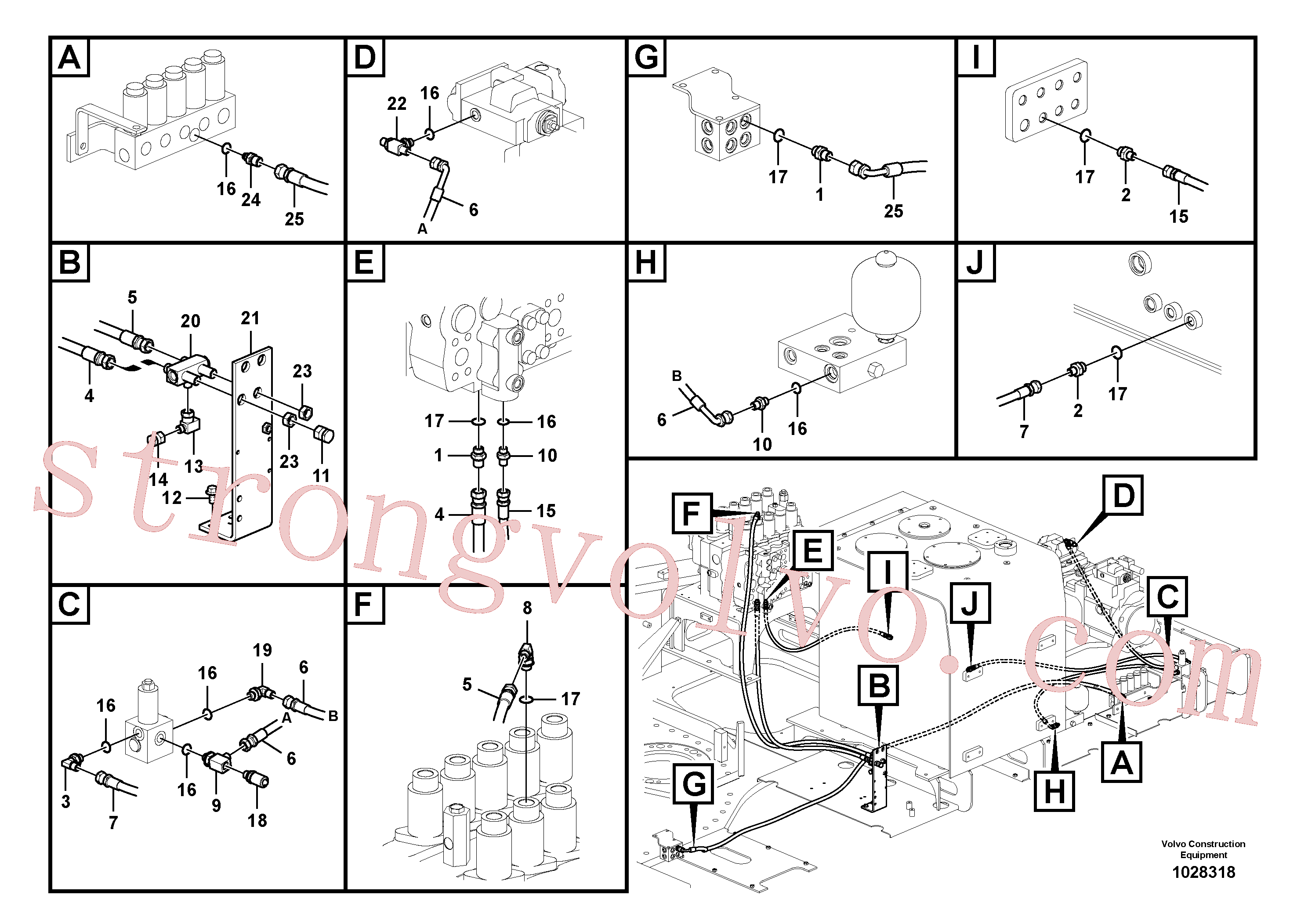 SA9451-02220 Volvo Hidráulica de serviço, martelo e cortador para fluxo da bomba principal(1028318 Montagem)