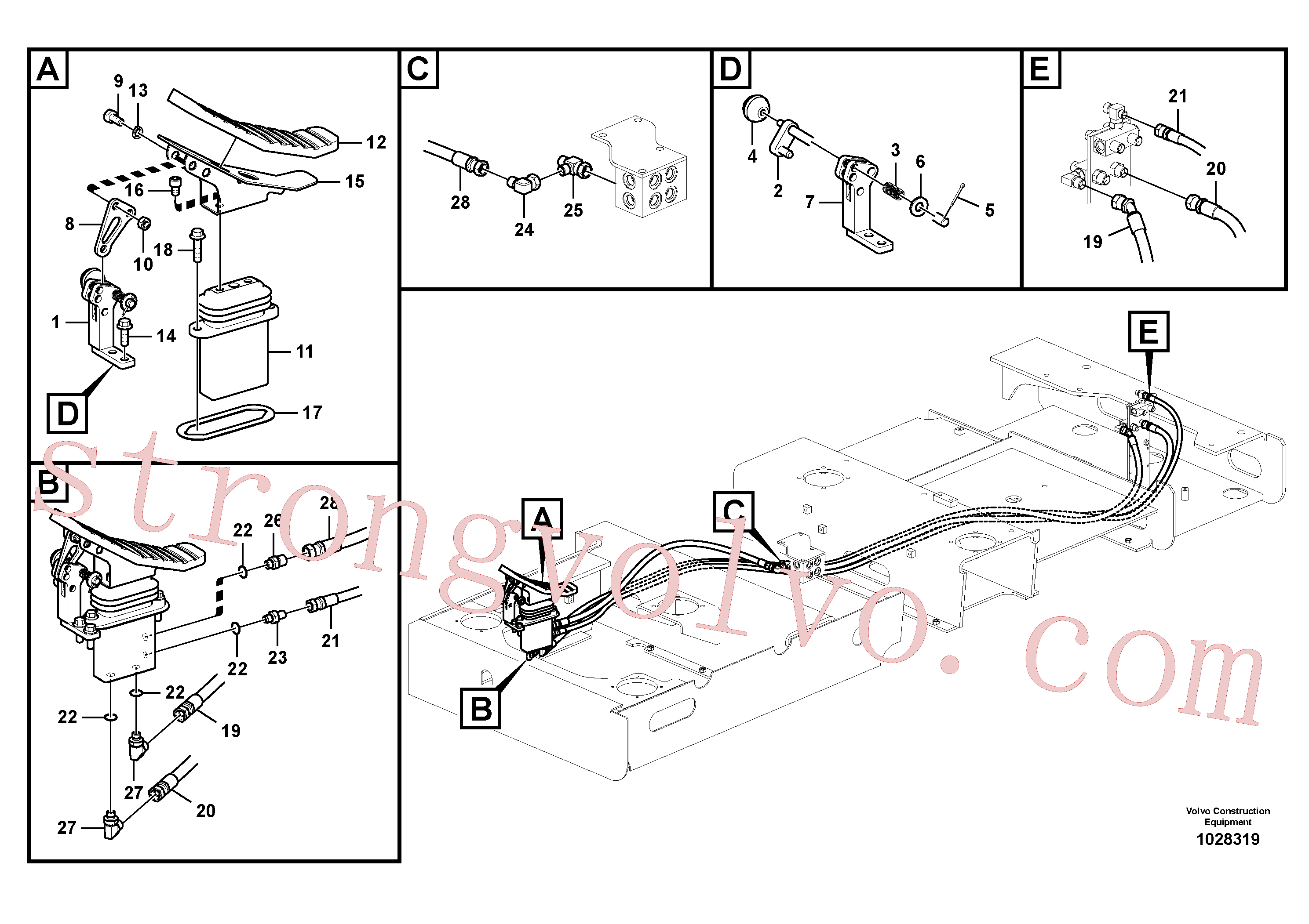 VOE14522039 Volvo Sistema servomotor, martelo e corte(1028319 Montagem)