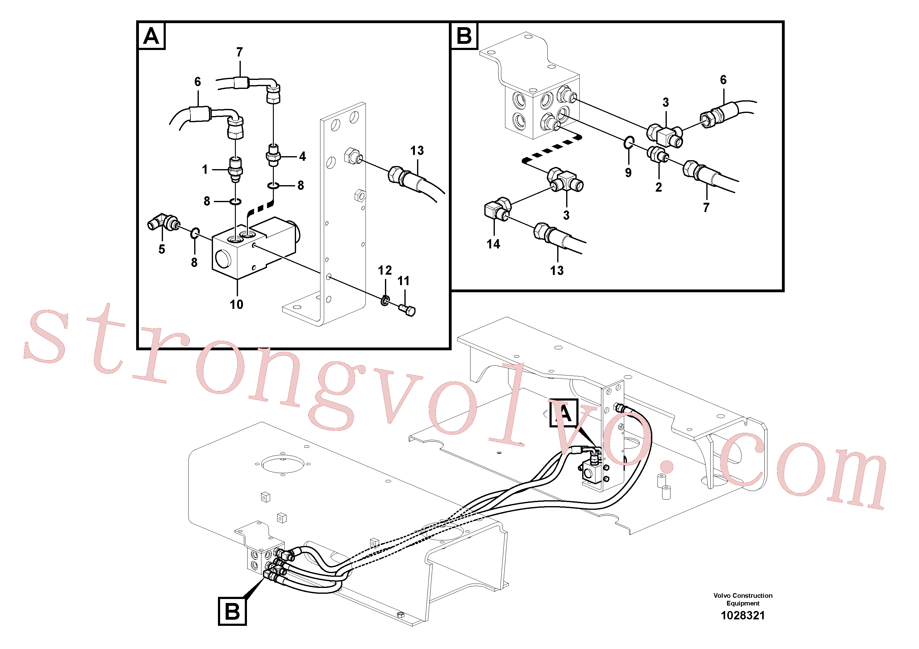 SA9453-03238 Volvo Sistema servomotor, martelo e corte(1028321 Montagem)