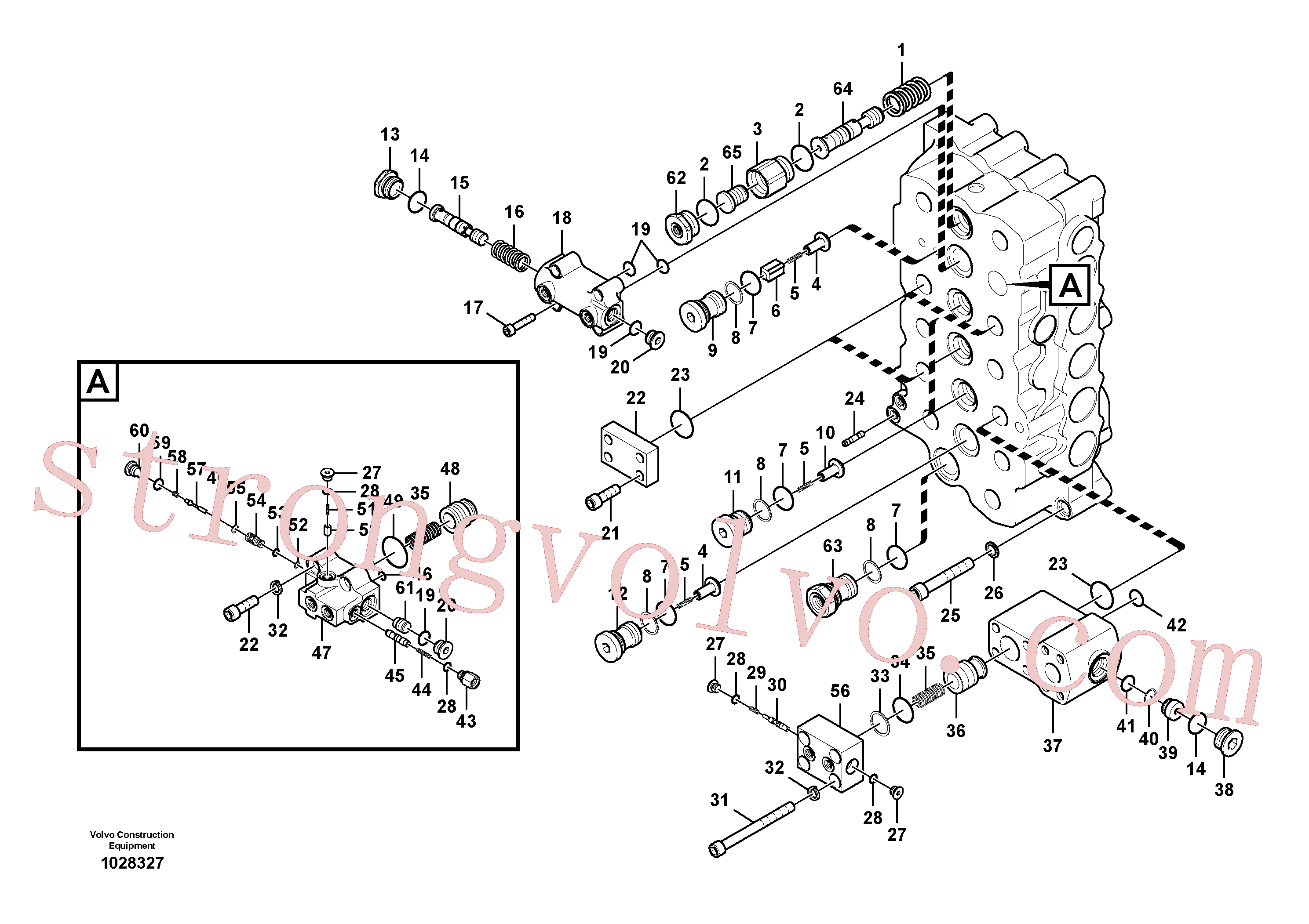 VOE14596236 Volvo Válvula mestra de comando(1028327 Montagem)