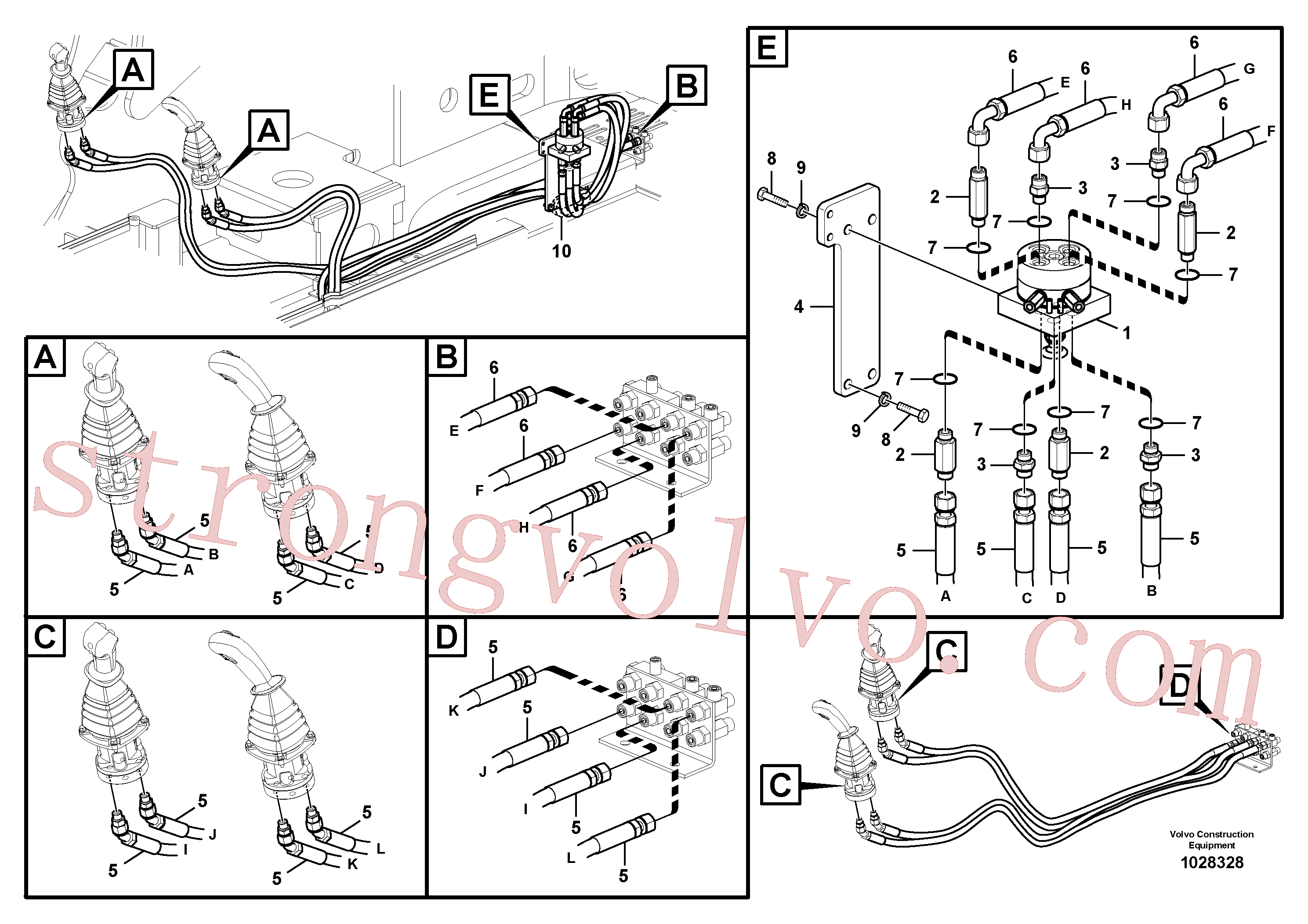 VOE14513036 Volvo Sistema servomotor, mudança da função da alavanca(1028328 Montagem)
