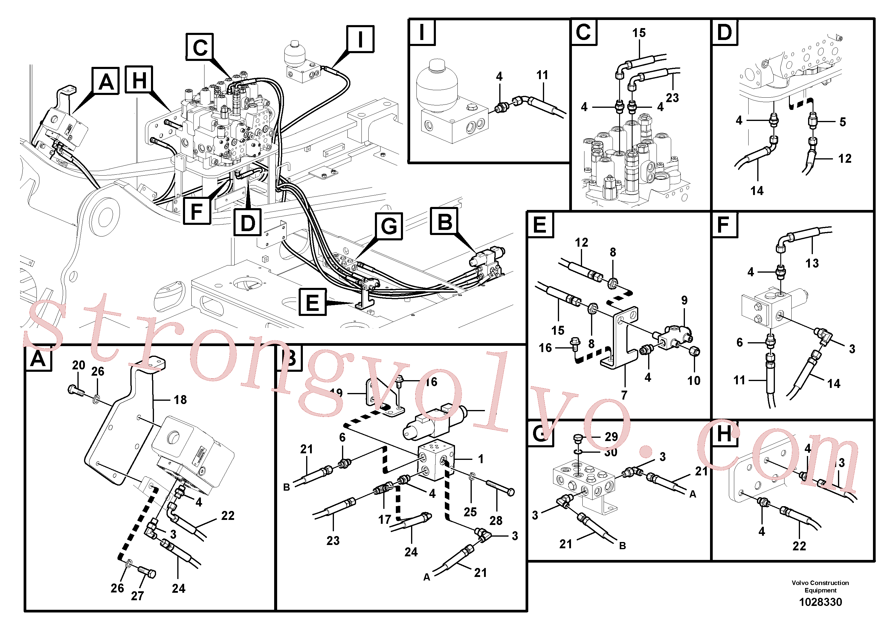 VOE936982 Volvo Hidráulica de serviço, martelo e cortador para fluxo da bomba principal(1028330 Montagem)