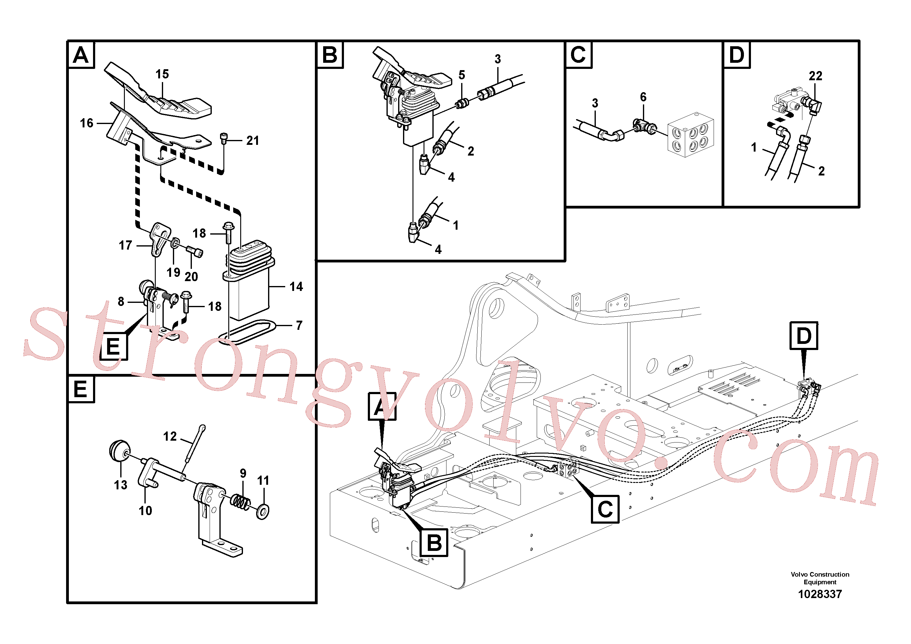 VOE14535487 Volvo Sistema servomotor, martelo e corte(1028337 Montagem)