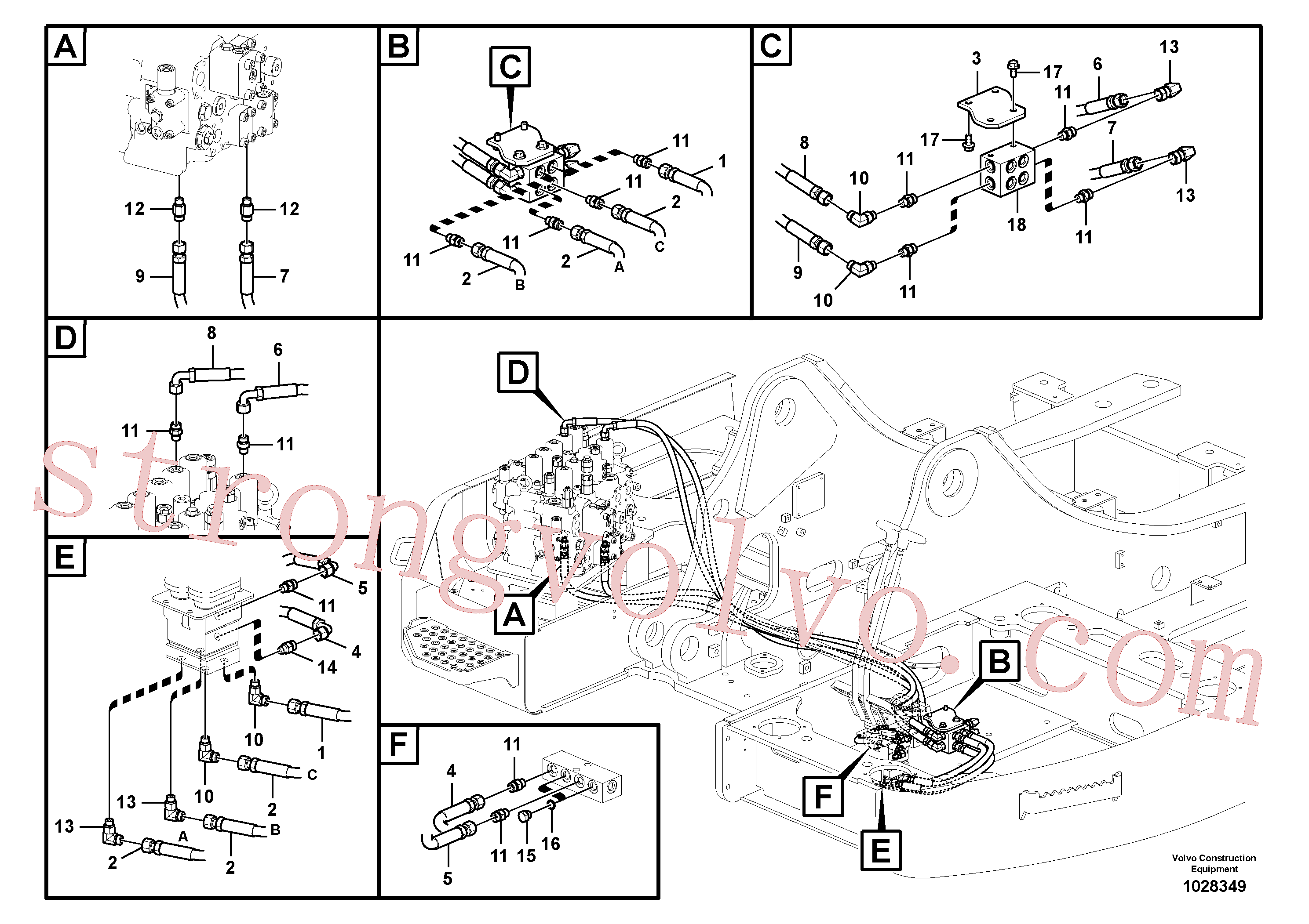 VOE937842 Volvo Sistema servomotor, válvula de comando para pedal da válvula de comando(1028349 Montagem)