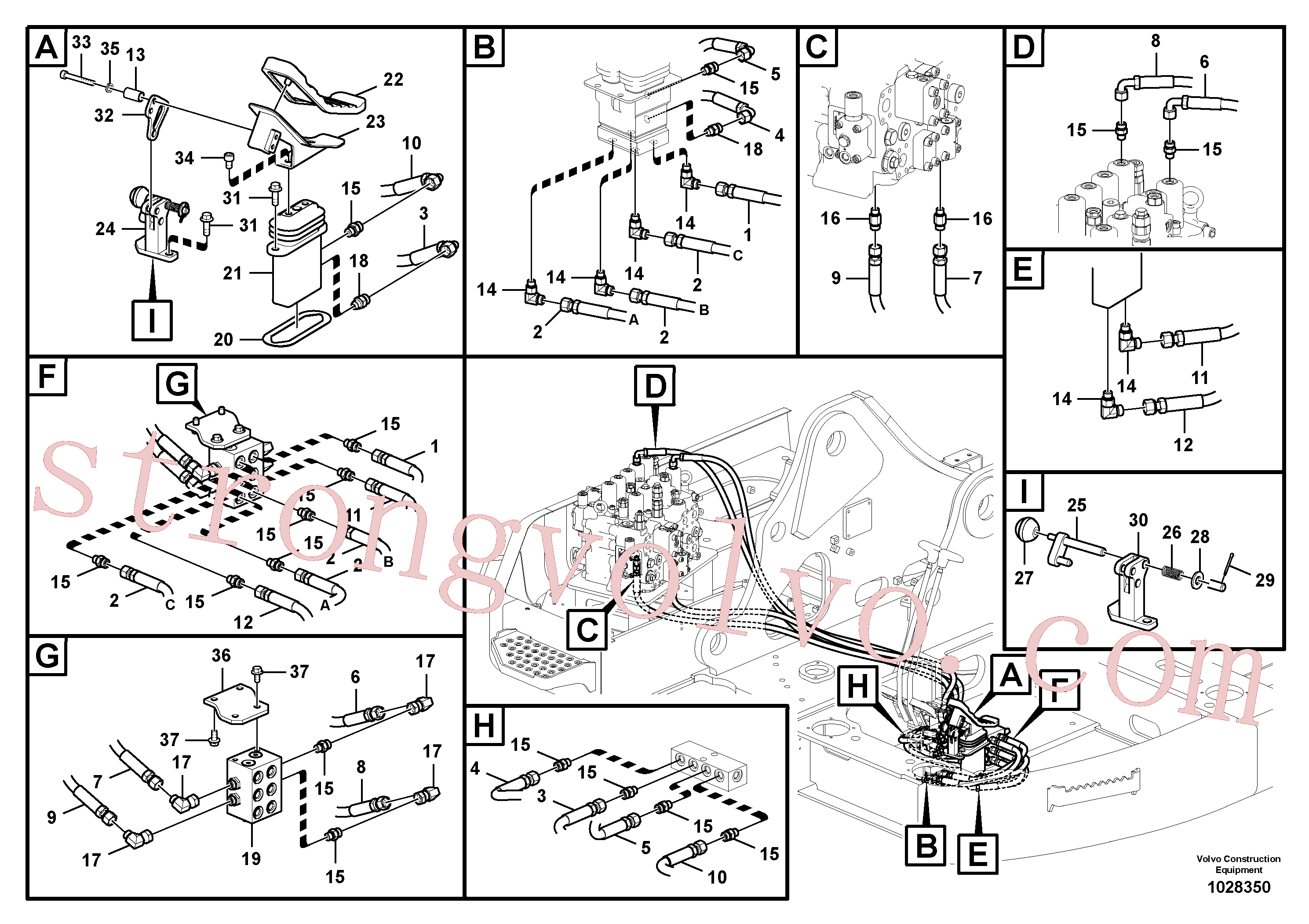 VOE14552290 Volvo Sistema servomotor, válvula de comando para pedal da válvula de comando(1028350 Montagem)