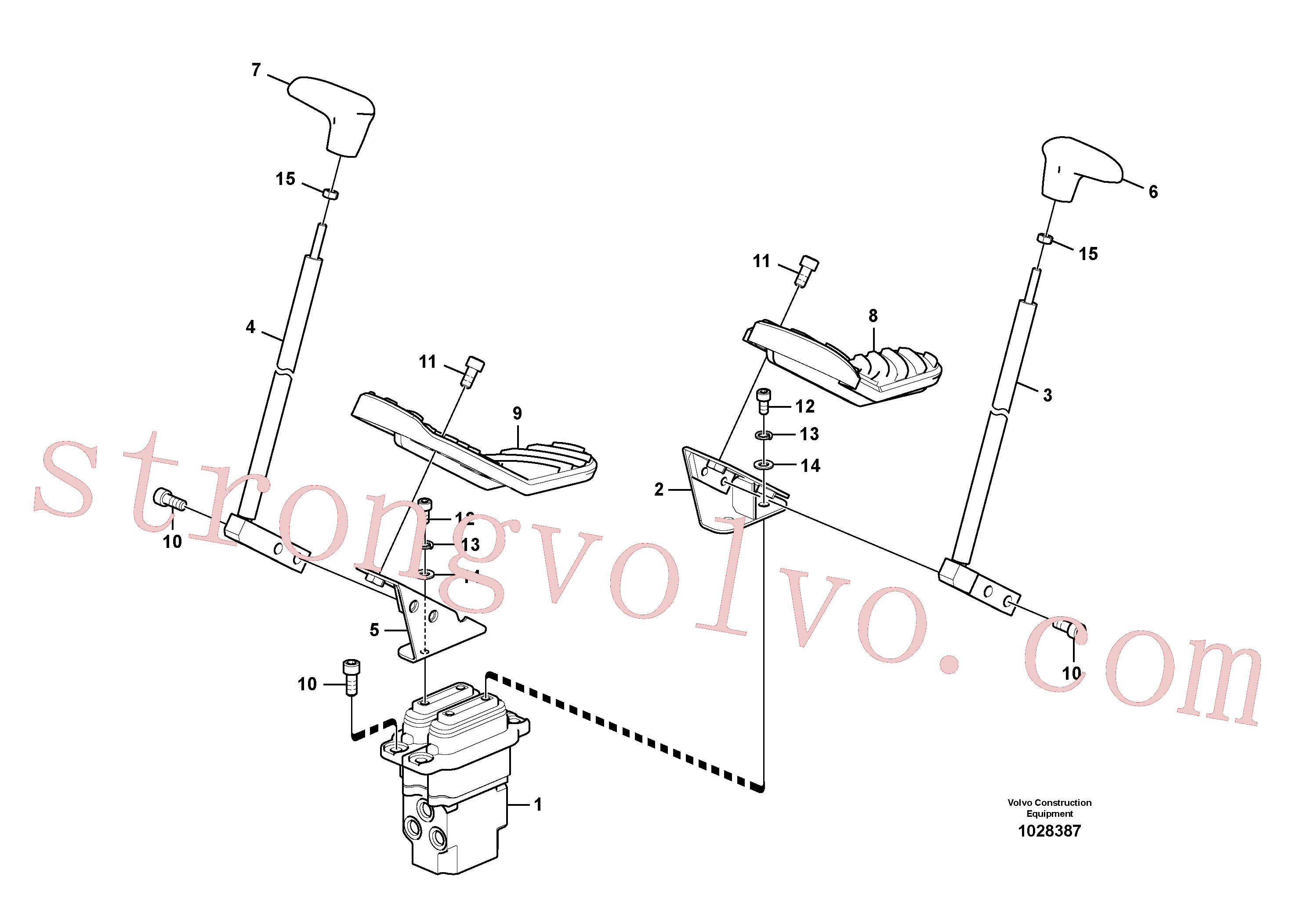 VOE14523006 Volvo Pedal da válvula de comando à distância com acessórios(1028387 Montagem)