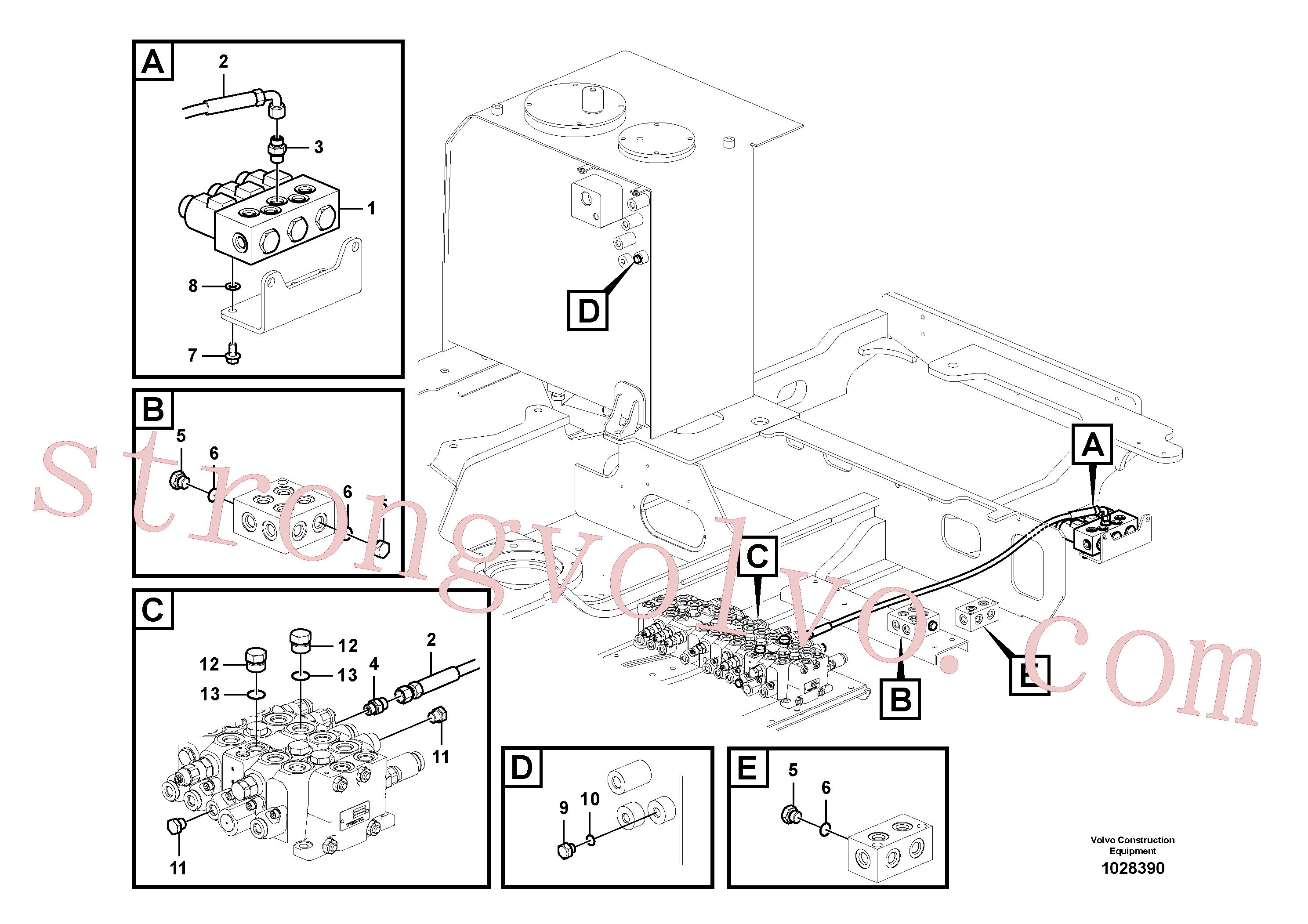 VOE14587171 Volvo Sistema servomotor, martelo e corte(1028390 Montagem)