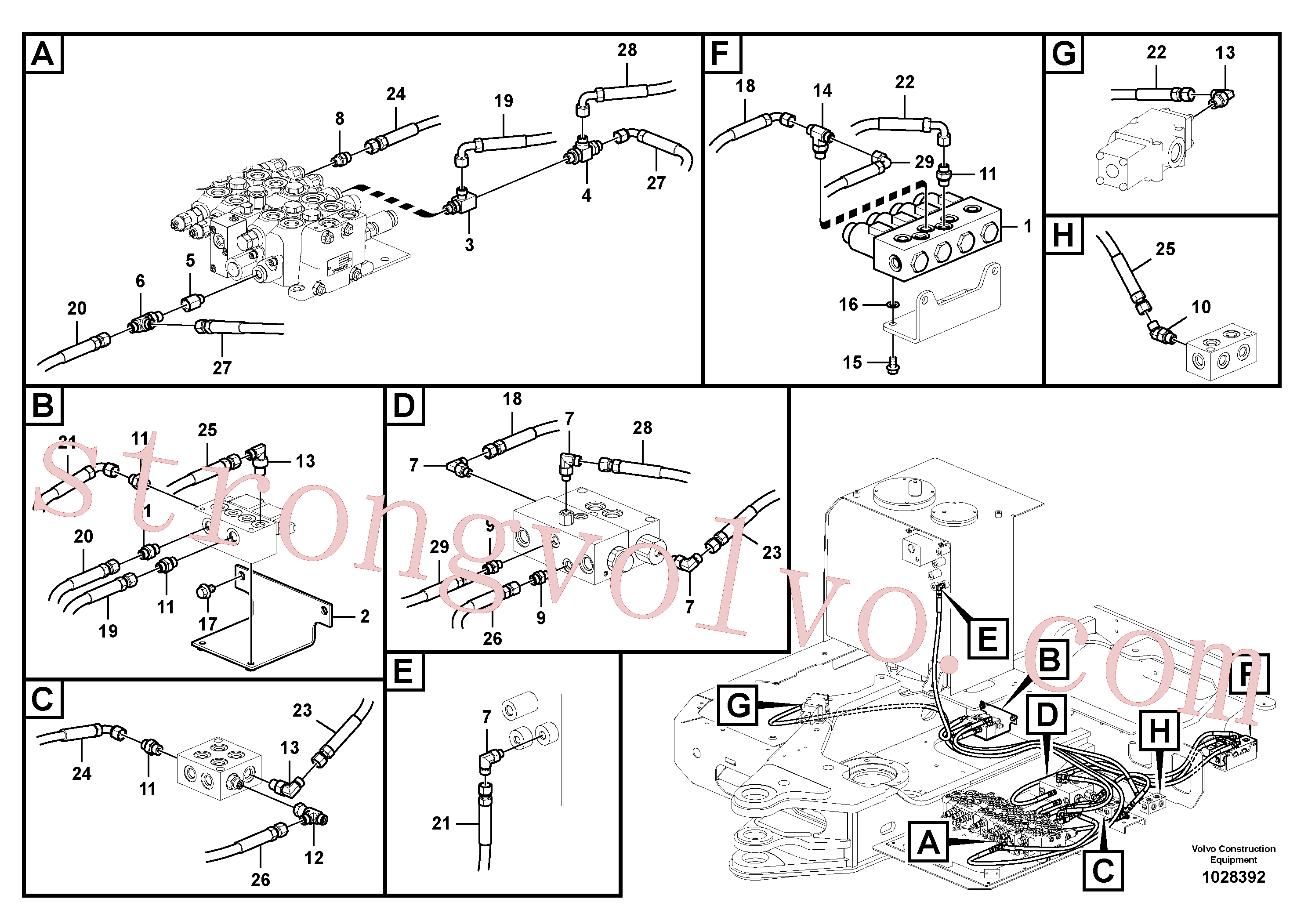 VOE14587177 Volvo Sistema servomotor, martelo e corte(1028392 Montagem)