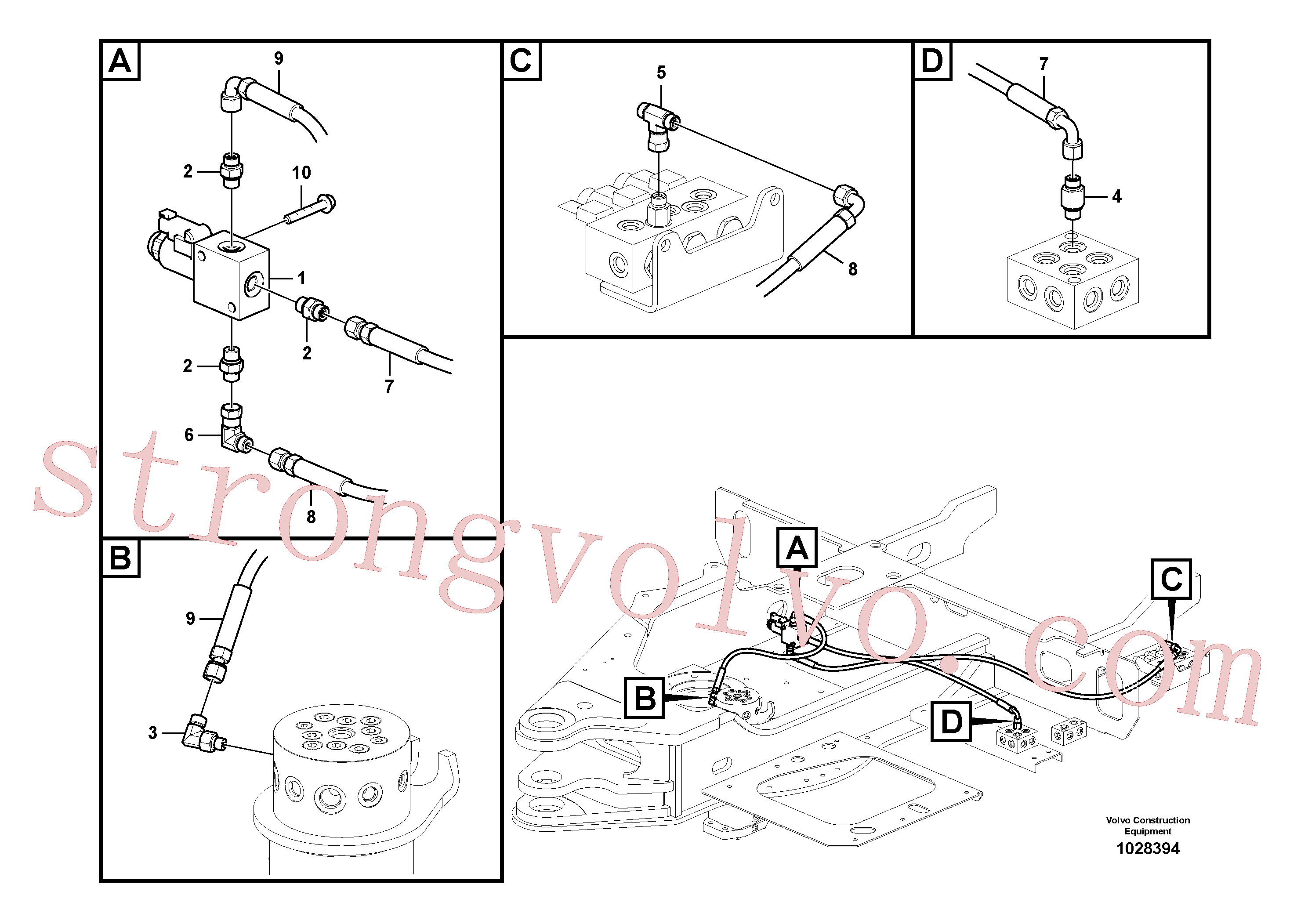 VOE936852 Volvo Sistema servomotor, lâmina de terraplanagem(1028394 Montagem)