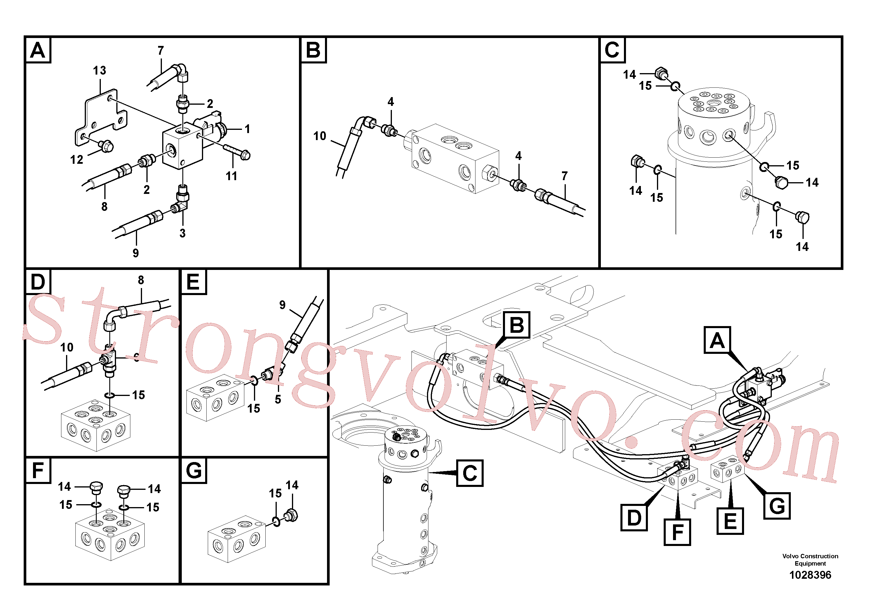 VOE14576752 Volvo Sistema servomotor, lâmina de terraplanagem(1028396 Montagem)