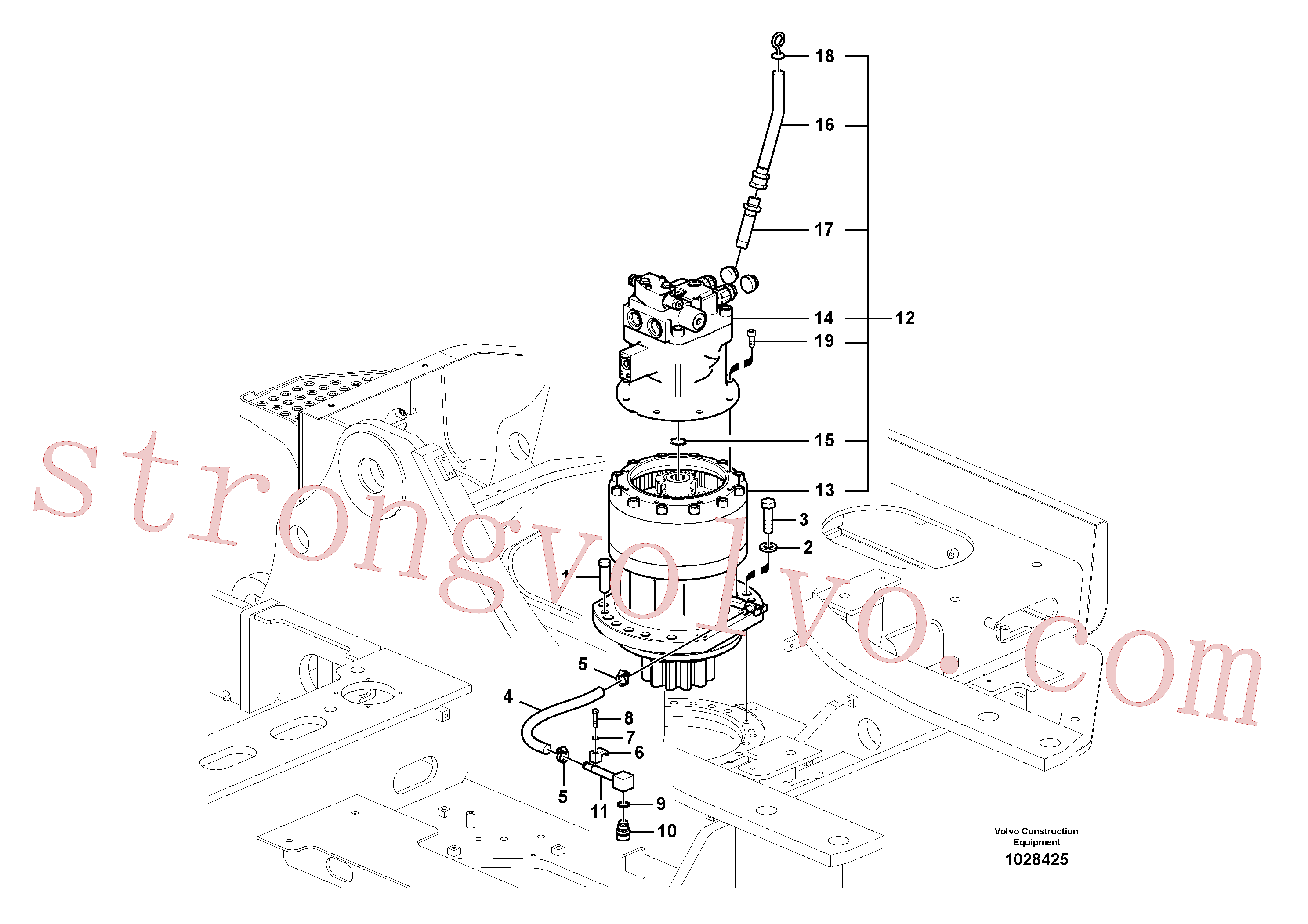 VOE14552871 Volvo Motor de rotação com peças de montagem(1028425 Montagem)