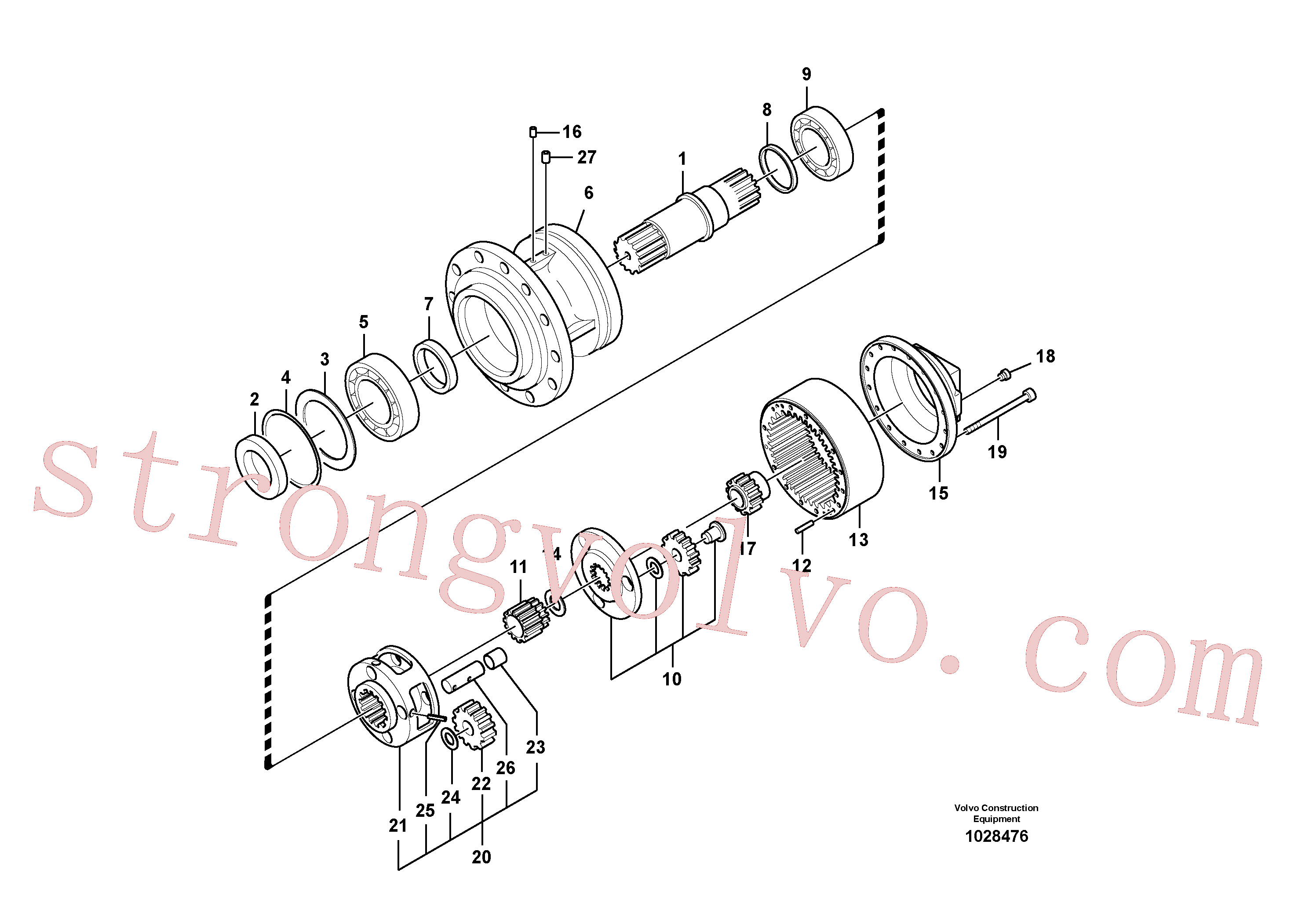VOE14596619 Volvo Caixa de velocidades rotativa(1028476 Montagem)