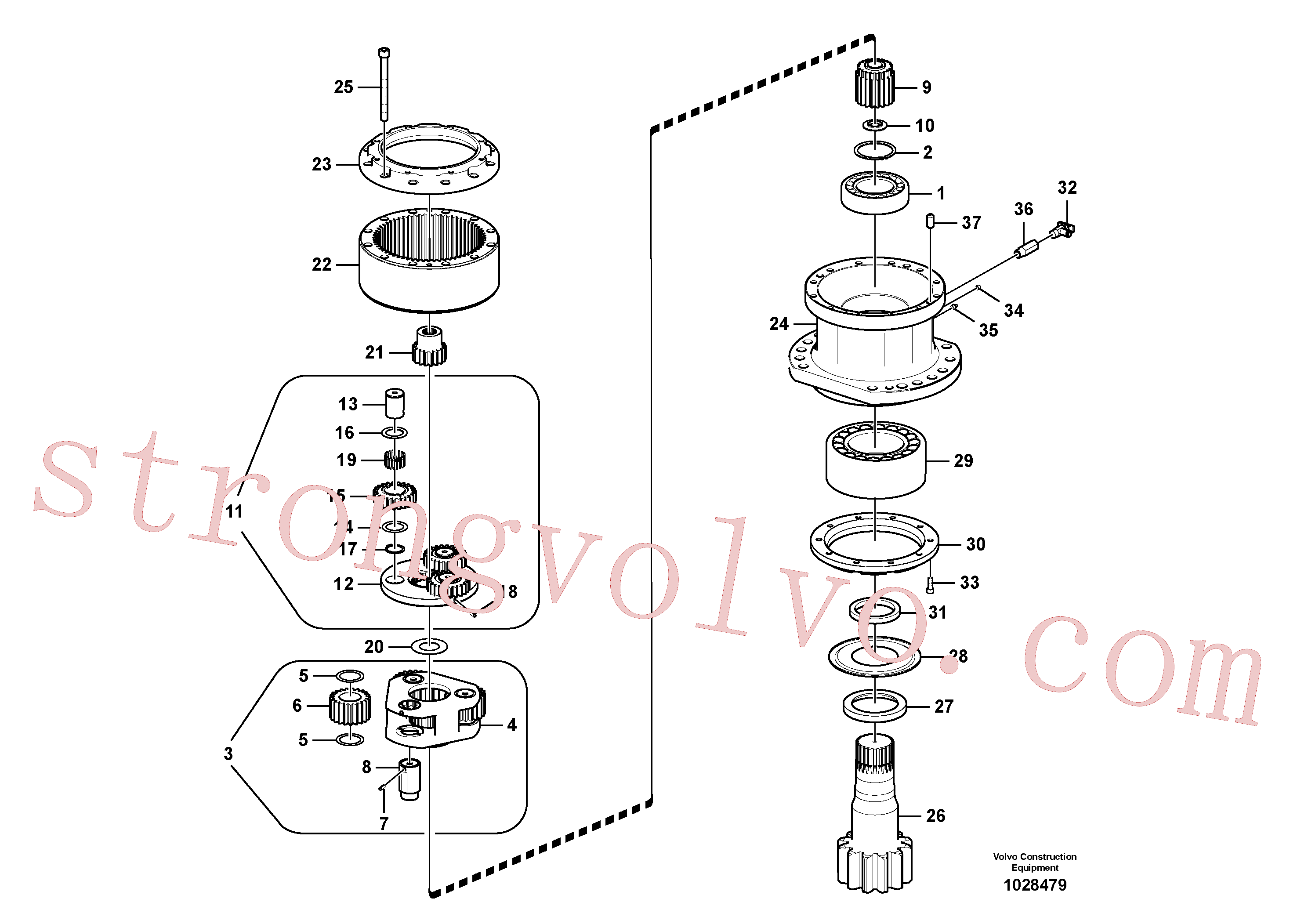 VOE14552871 Volvo Caixa de velocidades rotativa(1028479 Montagem)