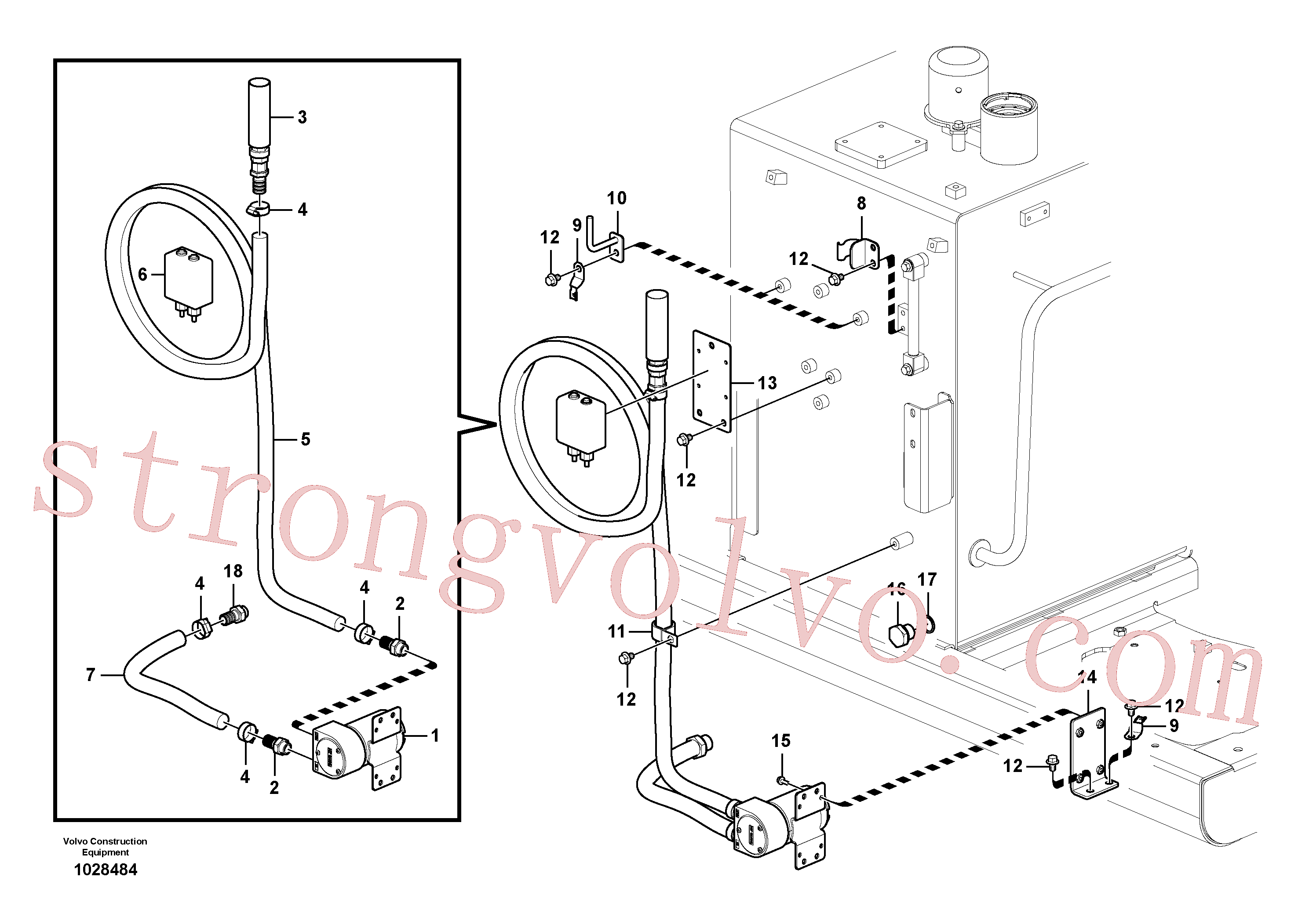 VOE14517754 Volvo Bomba de enchimento do combustível com detalhes de montagem(1028484 Montagem)