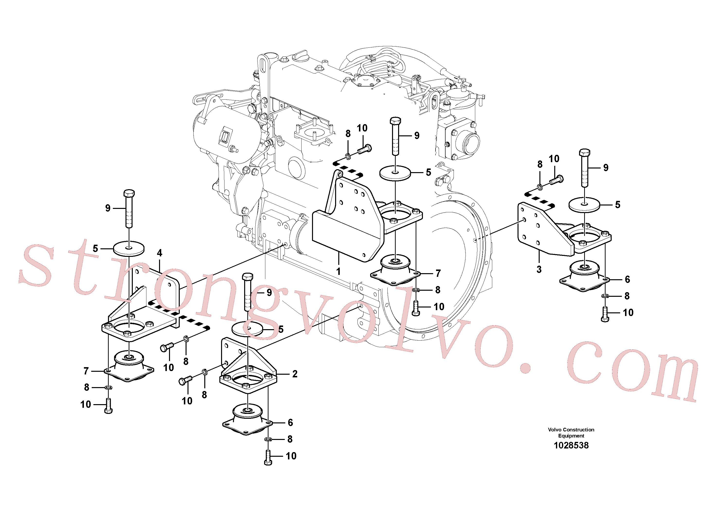 VOE978941 Volvo Apoio do motor(1028538 Montagem)
