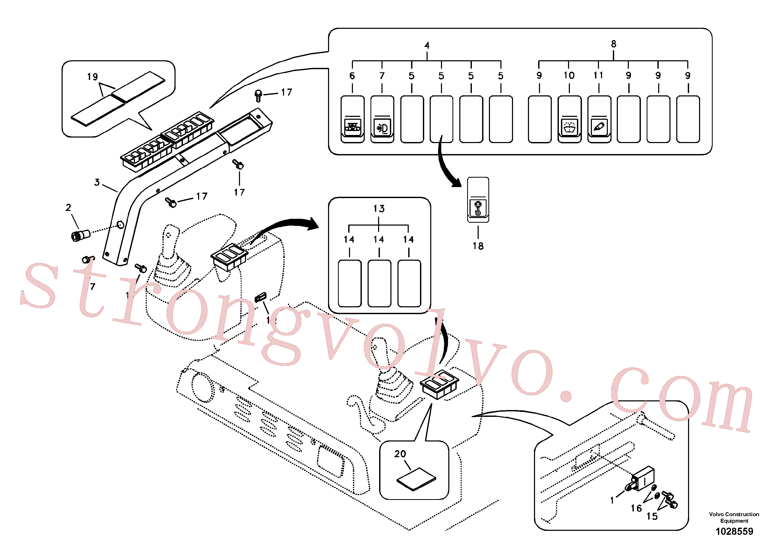VOE11803207 Volvo Interruptor(1028559 Montagem)