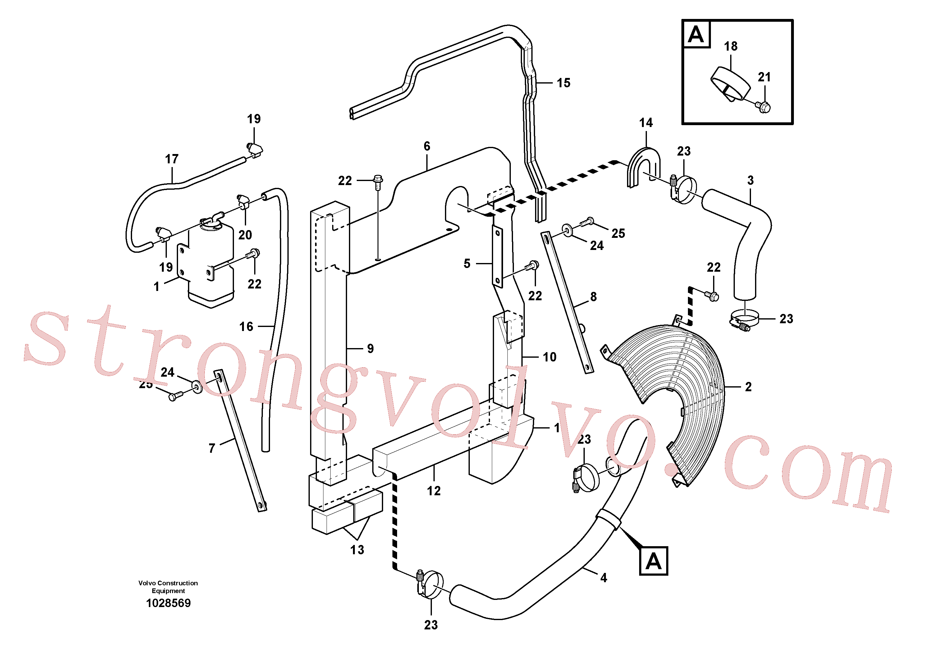 VOE14614283 Volvo Sistema de arrefecimento(1028569 Montagem)