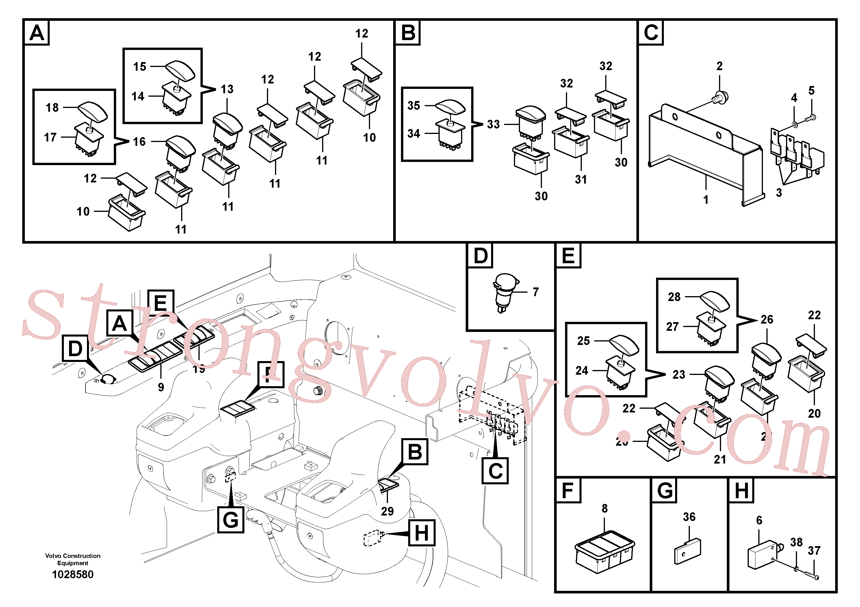VOE11803207 Volvo Interruptor(1028580 Montagem)