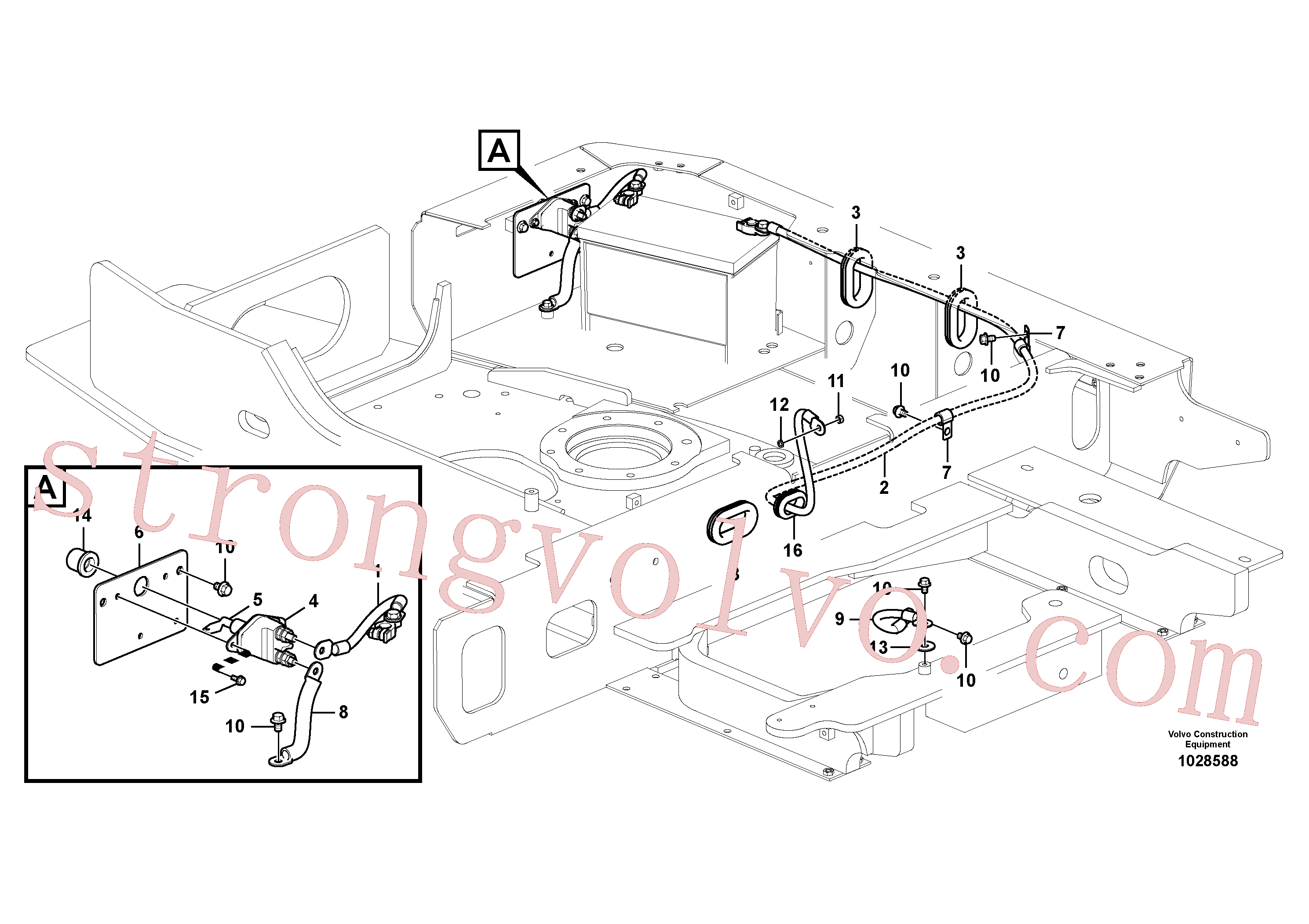 VOE14529046 Volvo Cabos, bateria(1028588 Montagem)