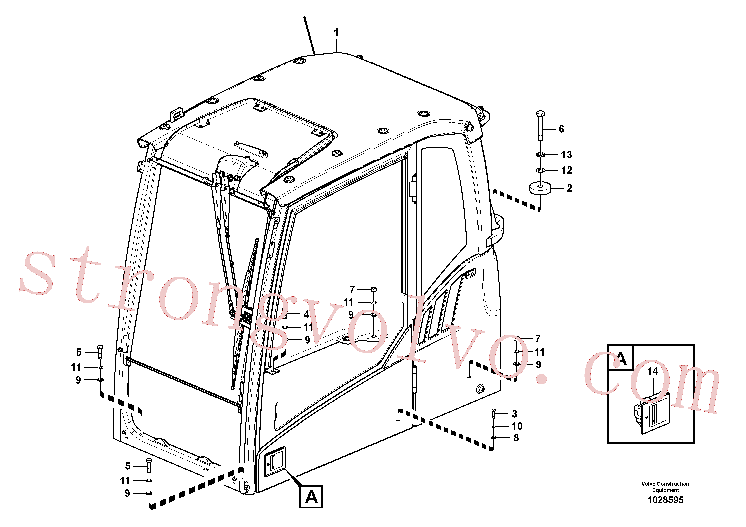 SA9213-24000 Volvo Apoio da cabina(1028595 Montagem)