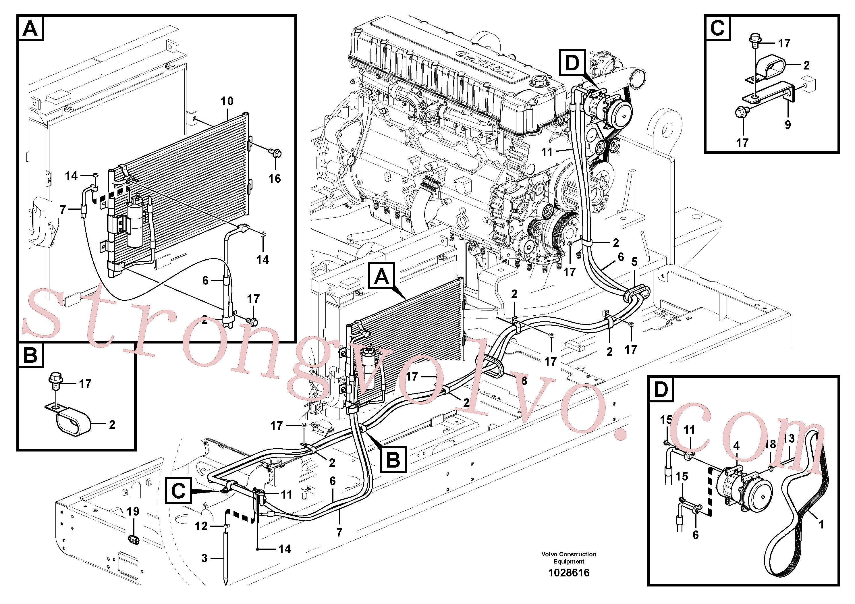 VOE14507450 Volvo Linha da unidade do ar condicionado(1028616 Montagem)