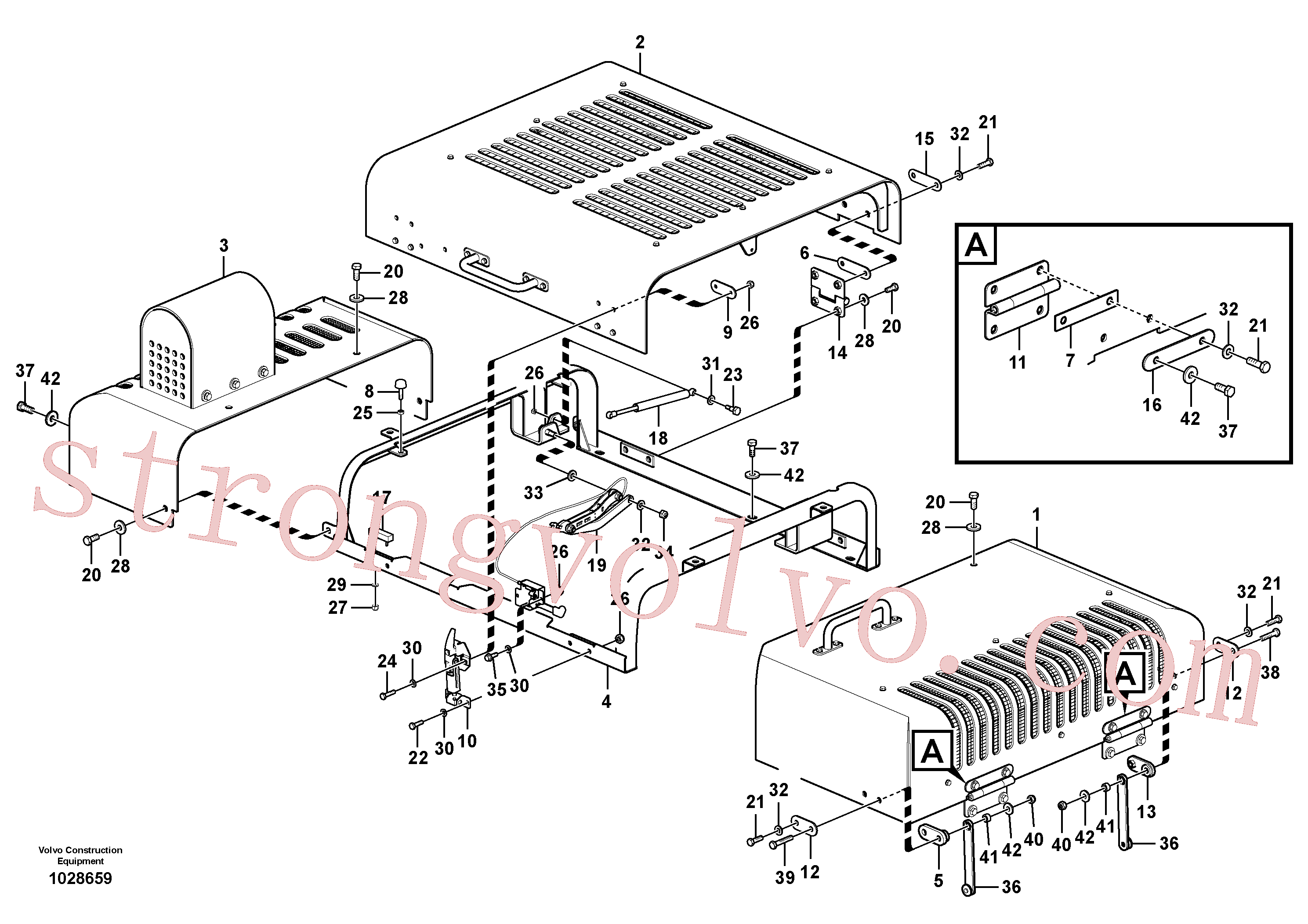 VOE992565 Volvo Capot do motor(1028659 Montagem)