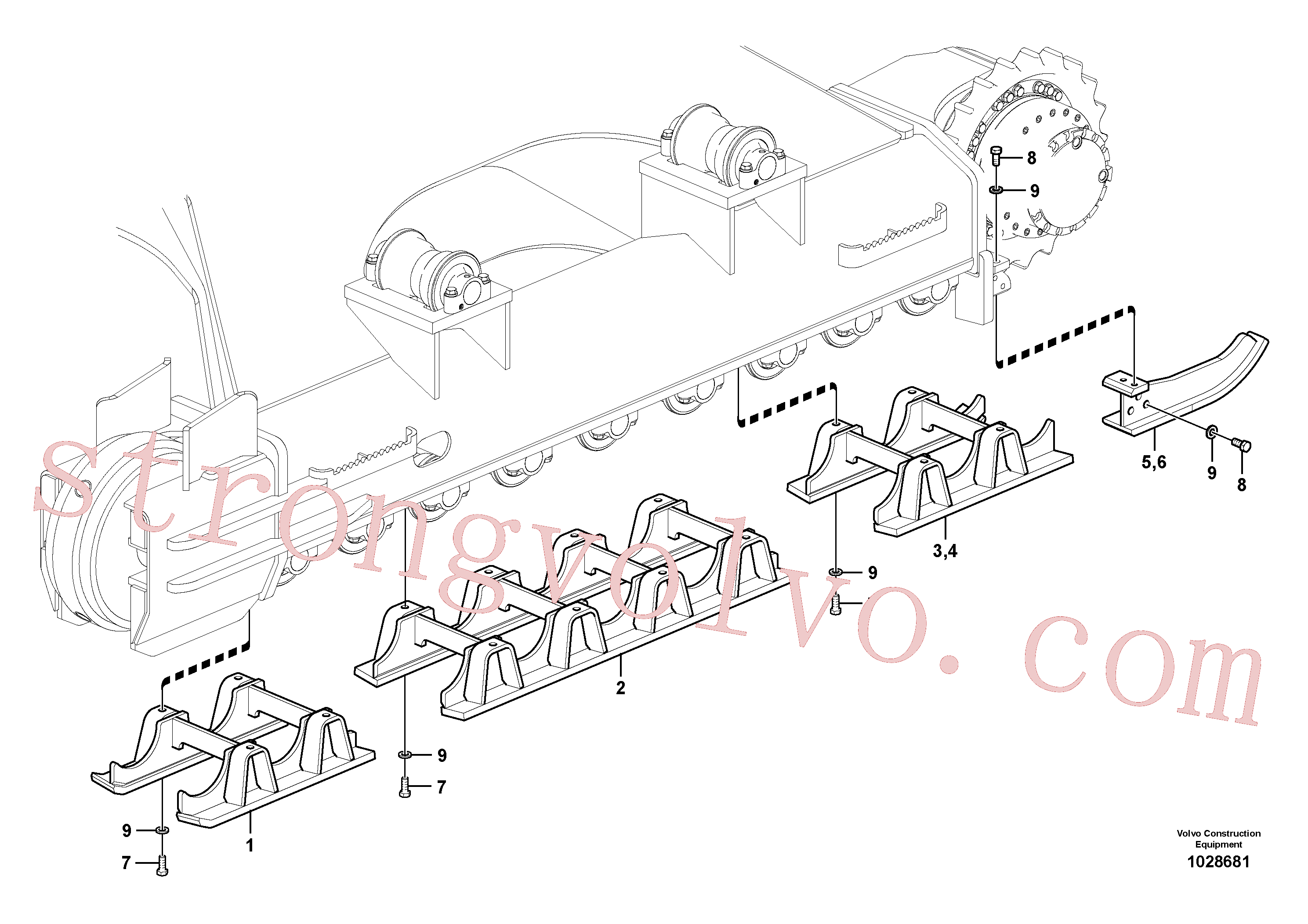 VOE990516 Volvo Substrutura, resguardo dos rastos(1028681 Montagem)