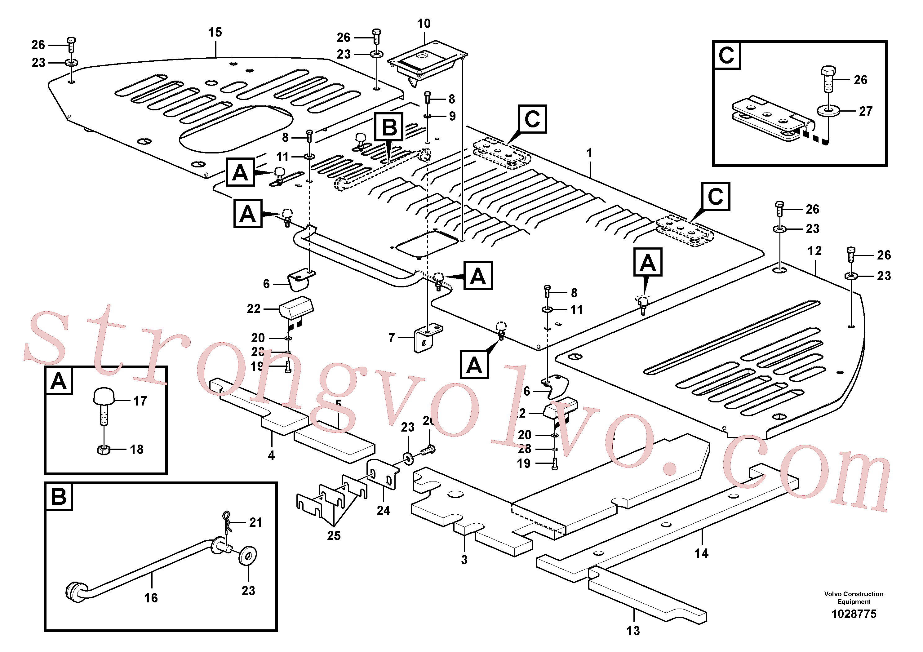 SA9326-14000 Volvo Capot do motor(1028775 Montagem)