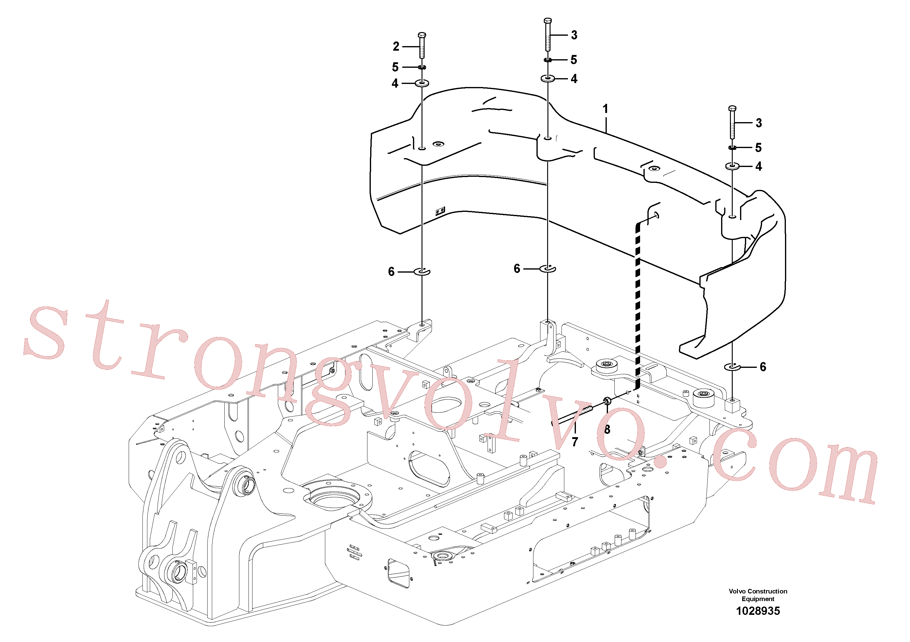 VOE980466 Parafuso sextavado Volvo escavadeira