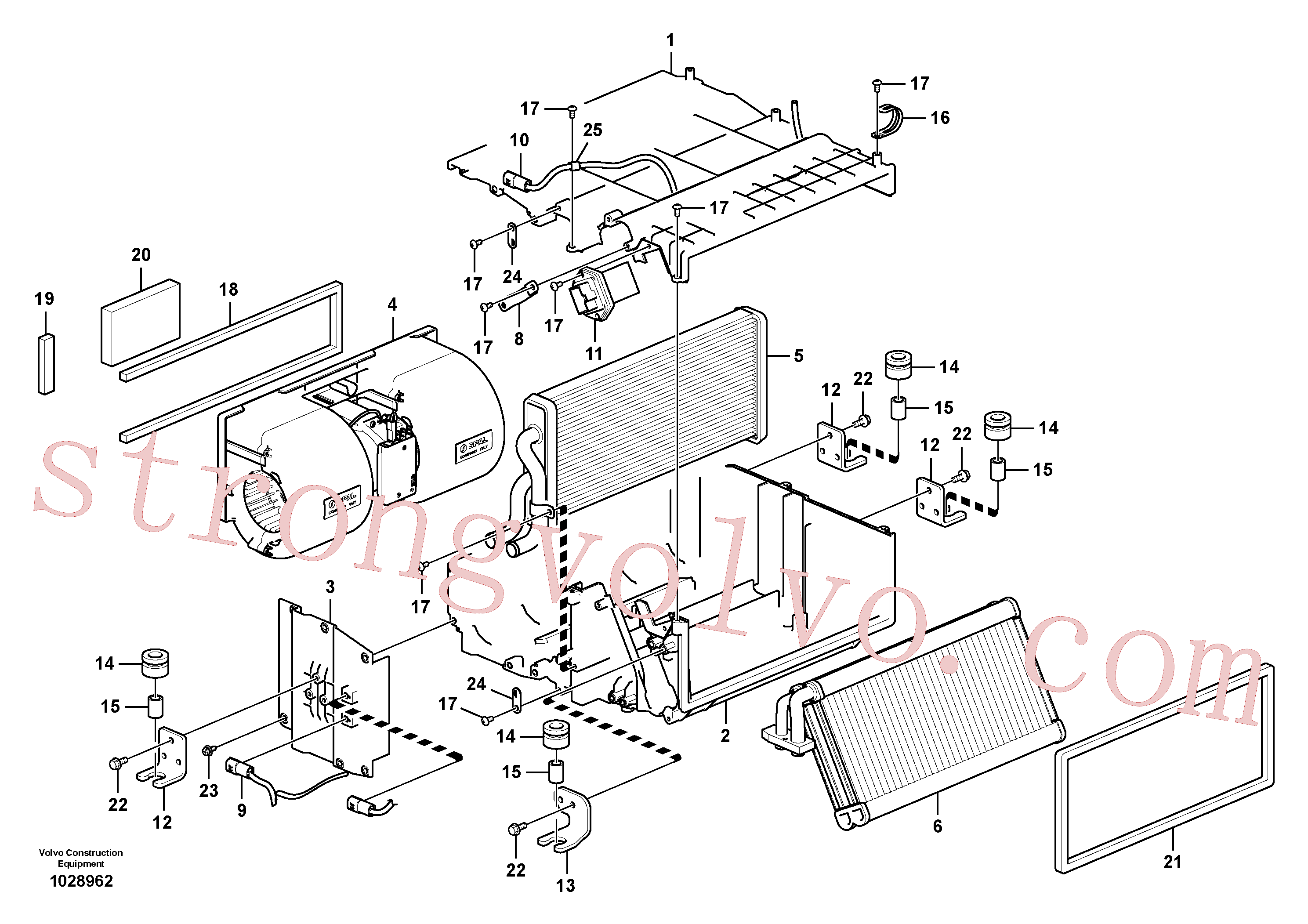 SA9042-10502 Volvo Unidade do ar condicionado, refrigeração e aquecimento(1028962 Montagem)