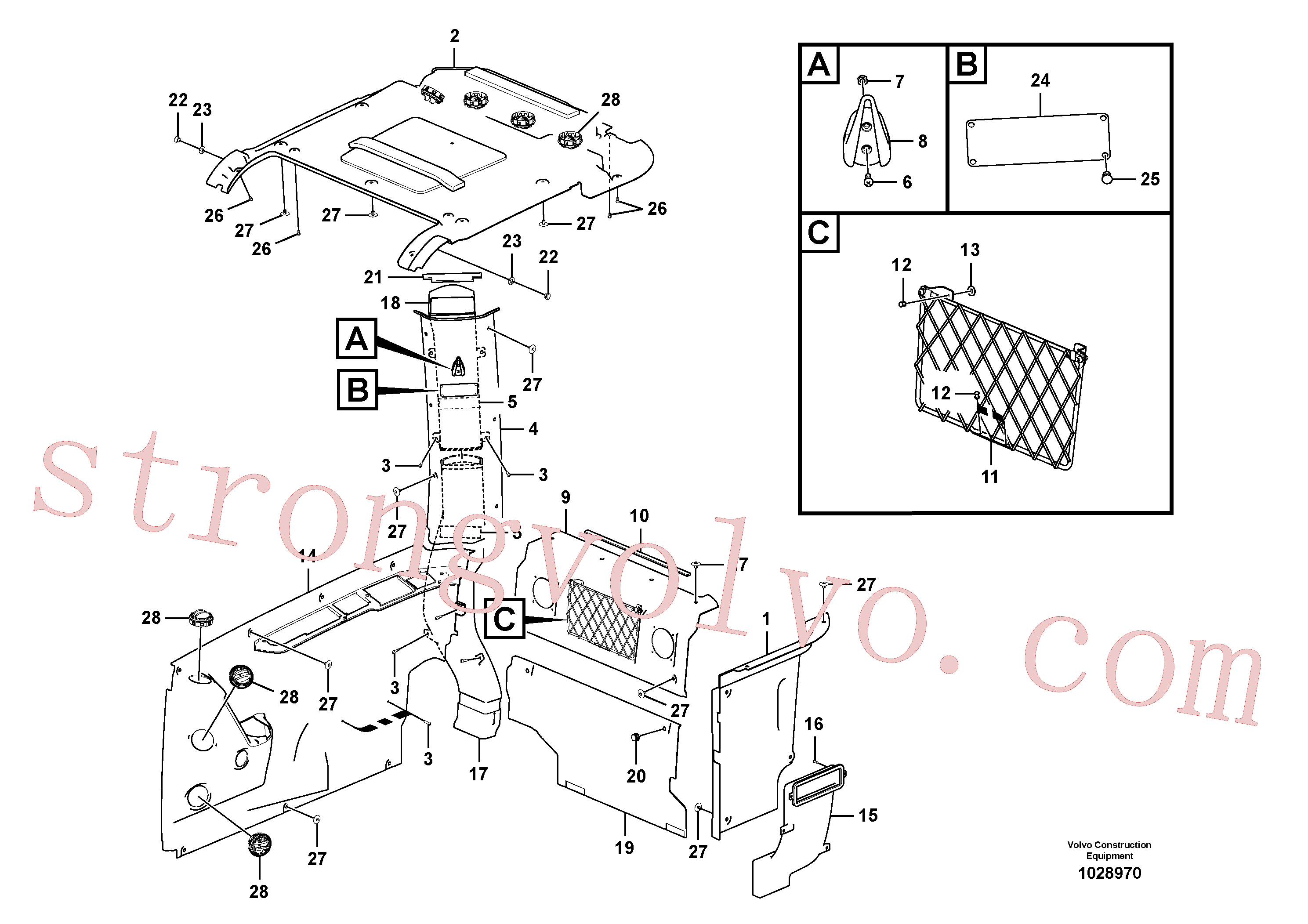 SA9111-10400 Volvo Cabina do operador(1028970 Montagem)