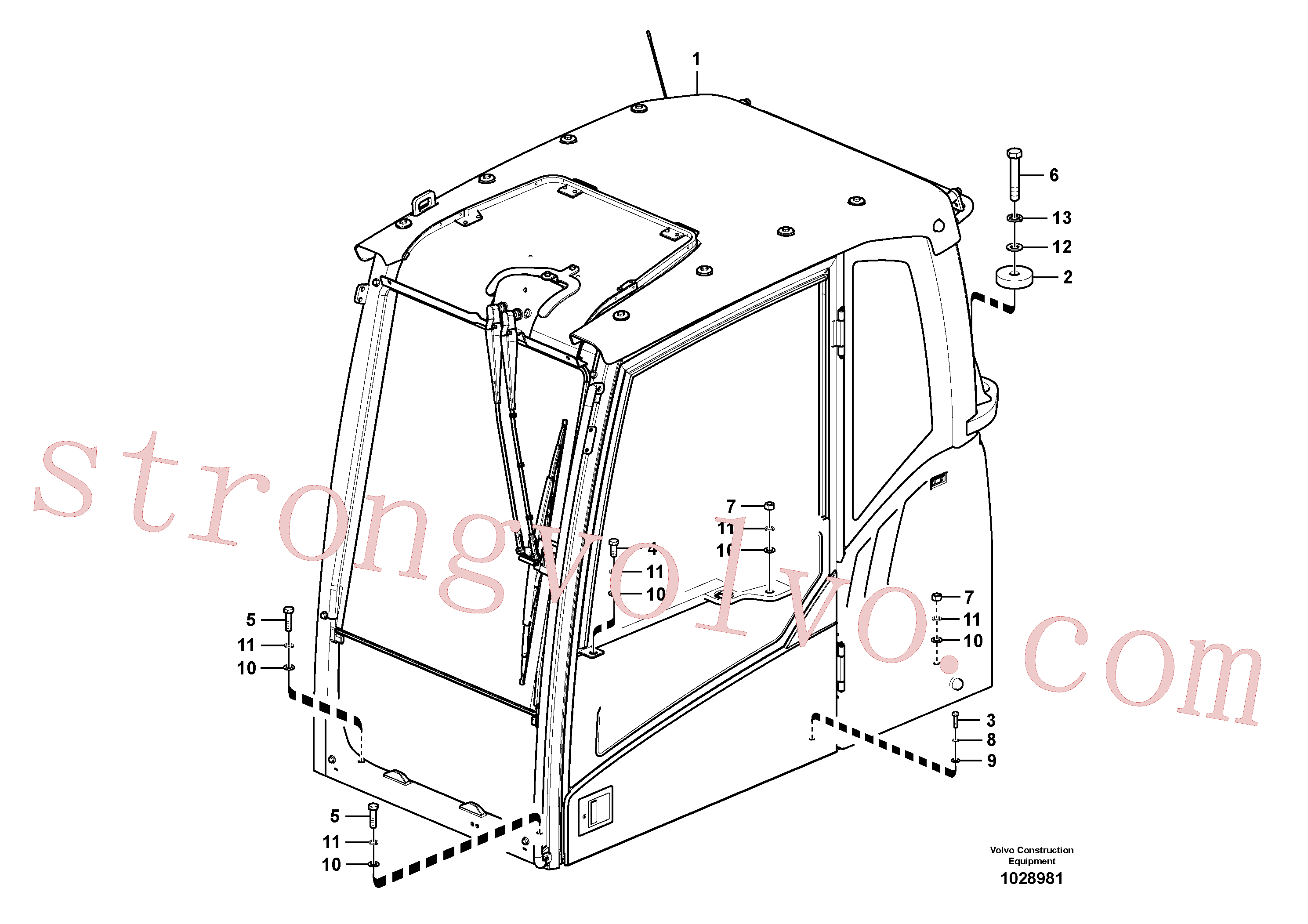 SA9213-24000 Volvo Apoio da cabina(1028981 Montagem)