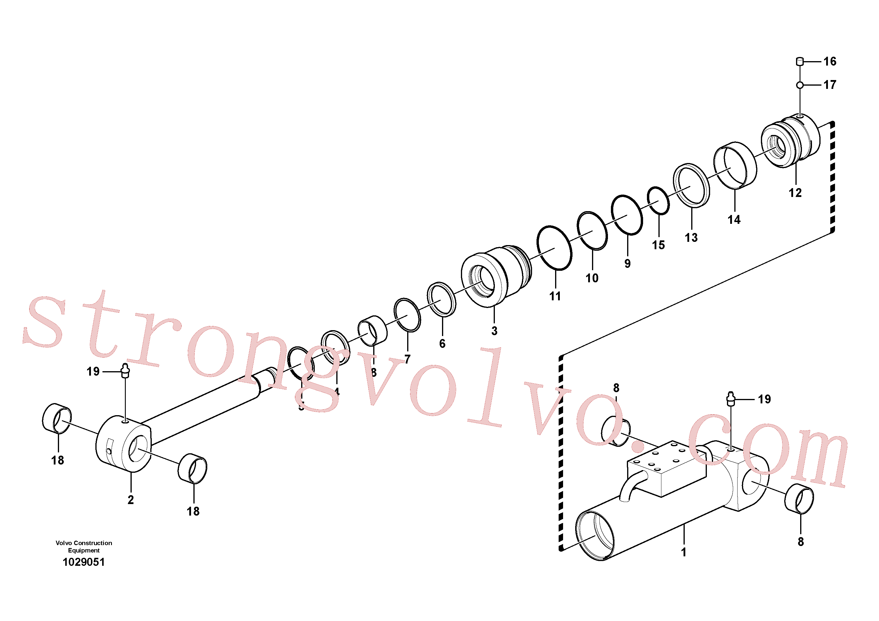 VOE14597342 Piston Inscreva-se para Volvo Acessórios para escavadeira